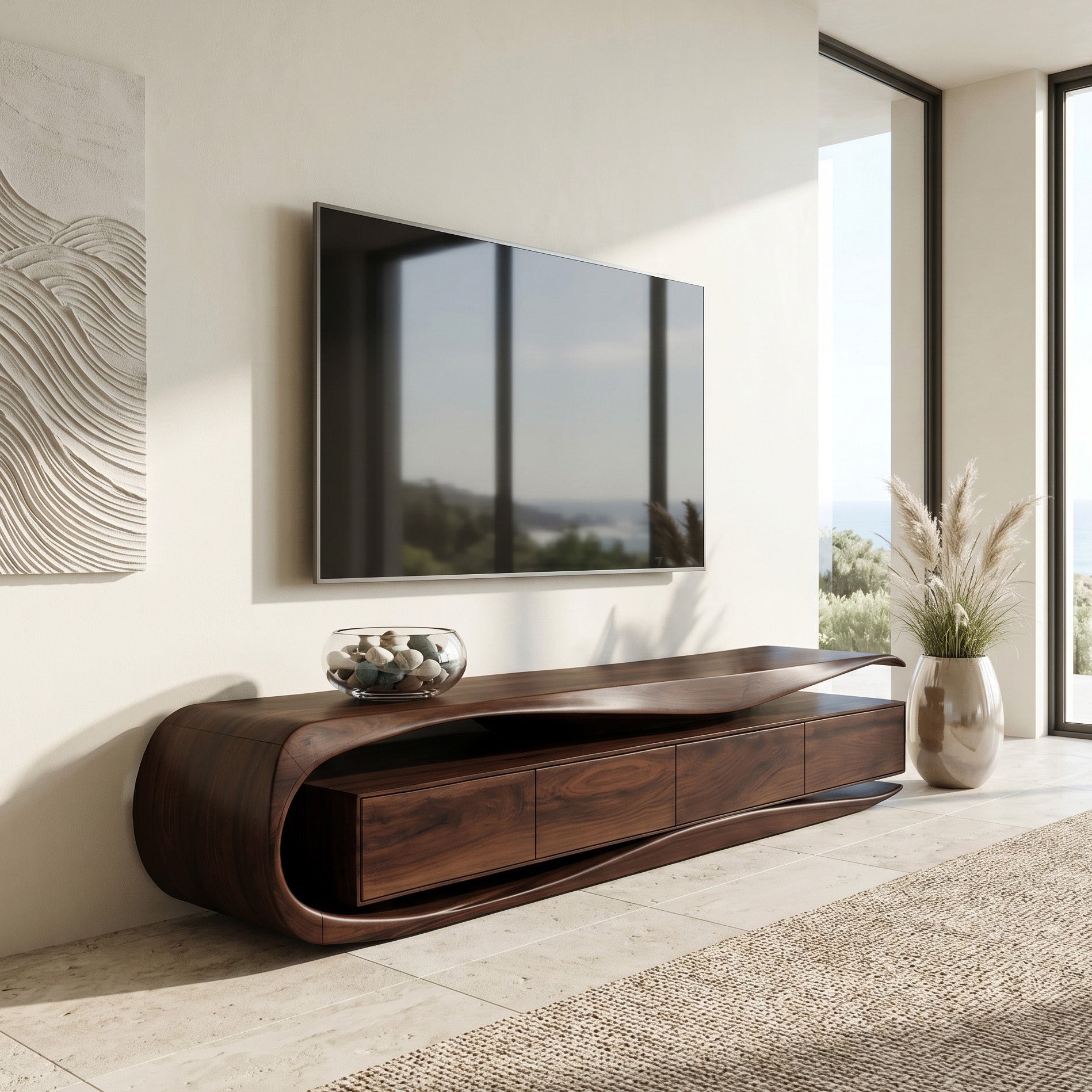 Modern Organic TV Console For Living Room Interior SITHHNTVC034