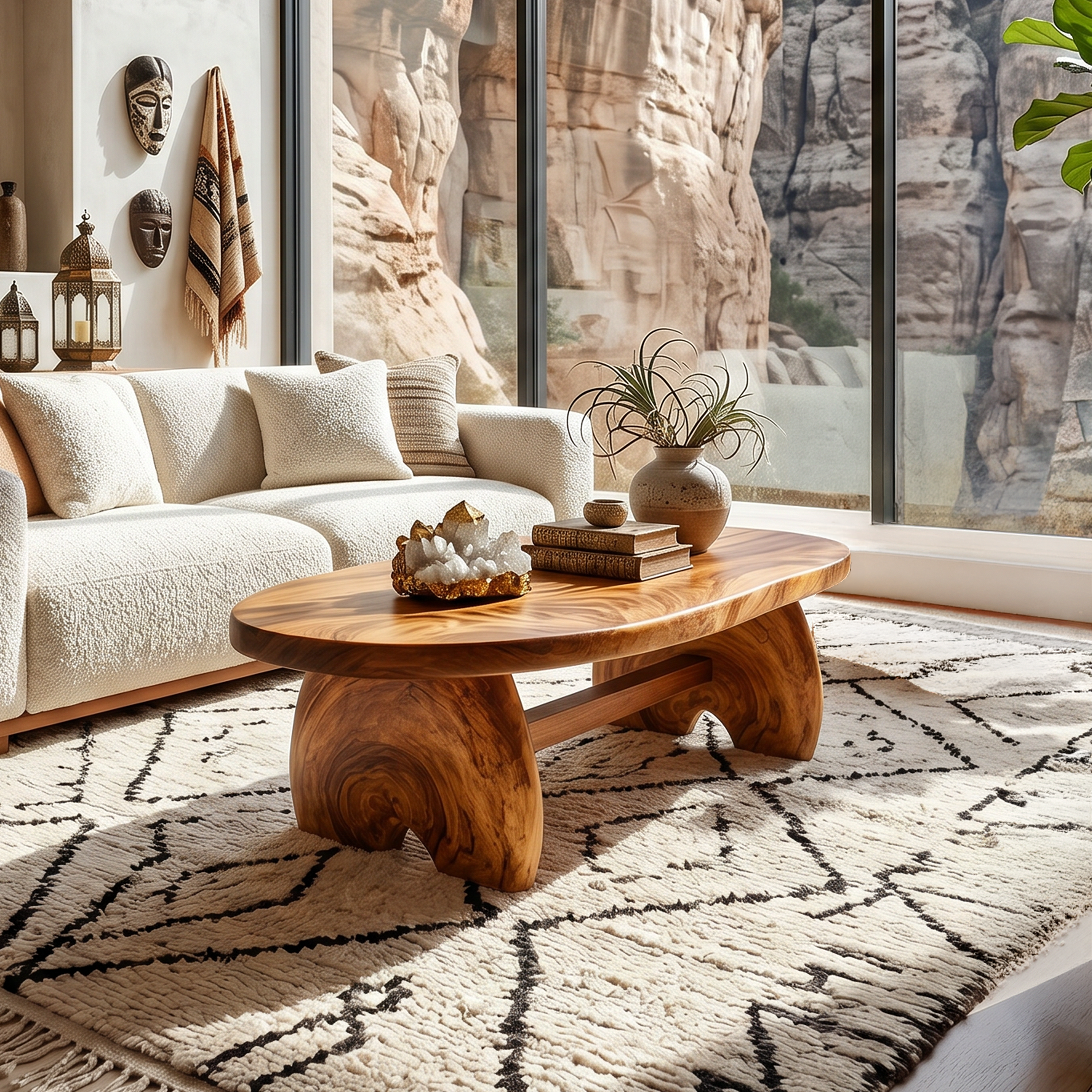Boho Oval Coffee Table For Moroccan Lounge SILDTTRCF120