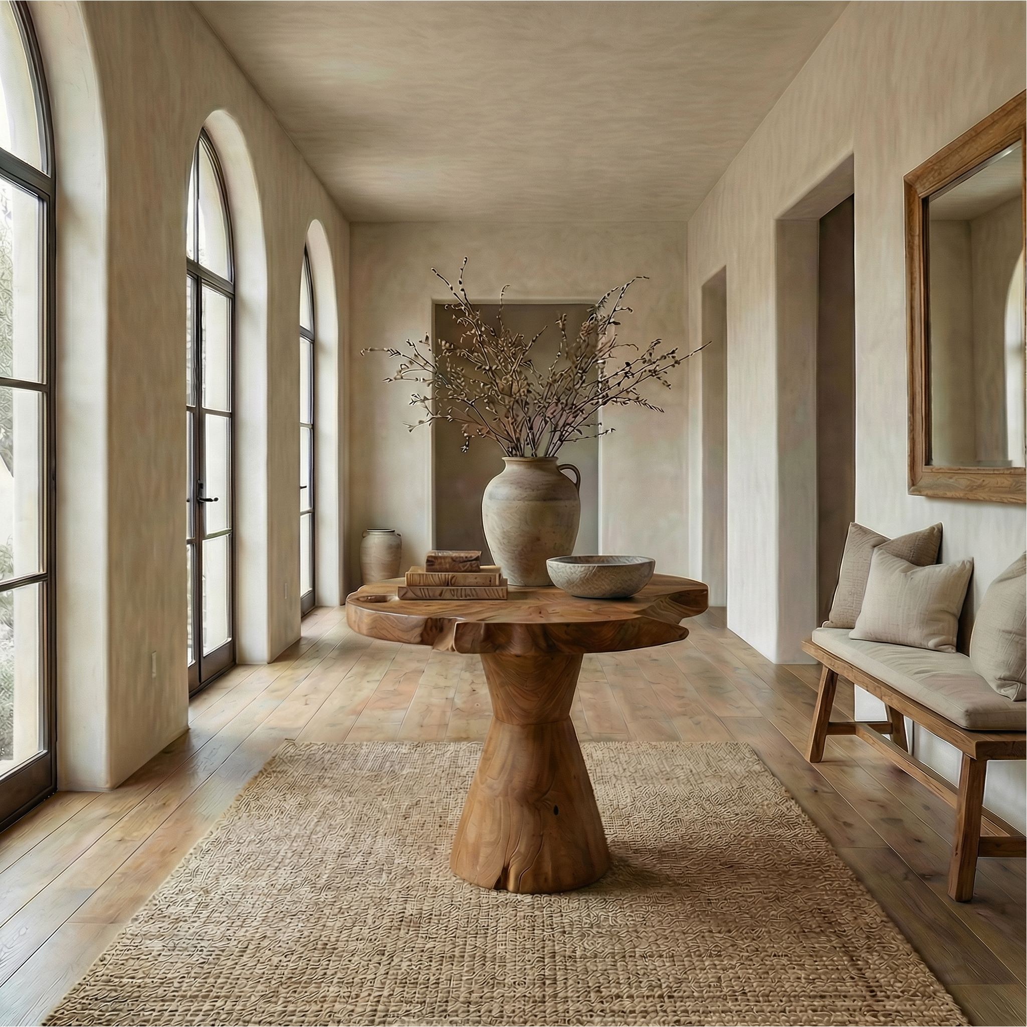 Organic Live Edge Foyer Table For Entryway SINLSAFT013