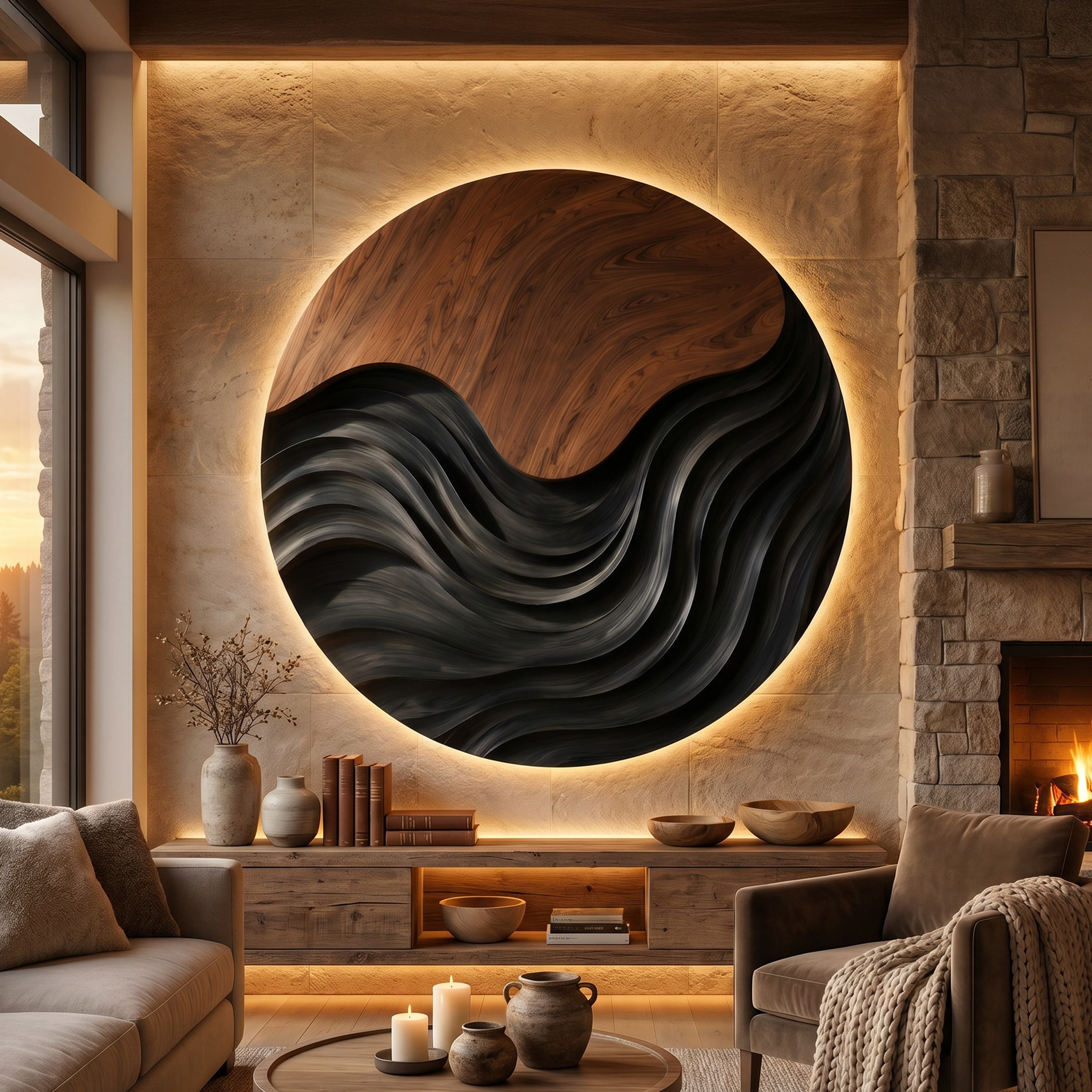 Mid Century Artistic Wall Panel For Waiting Area Interior SILDTTNWA135