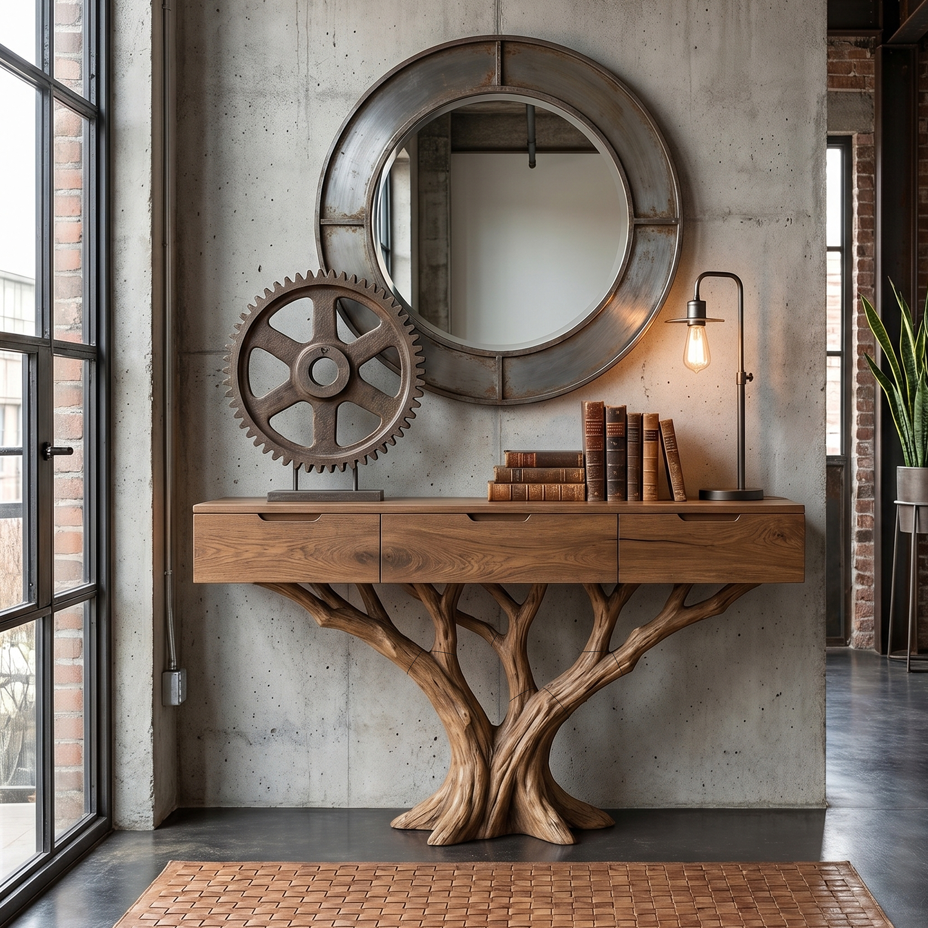 Industrial Tree Root Console Table Modern Loft SILDTTRCS090