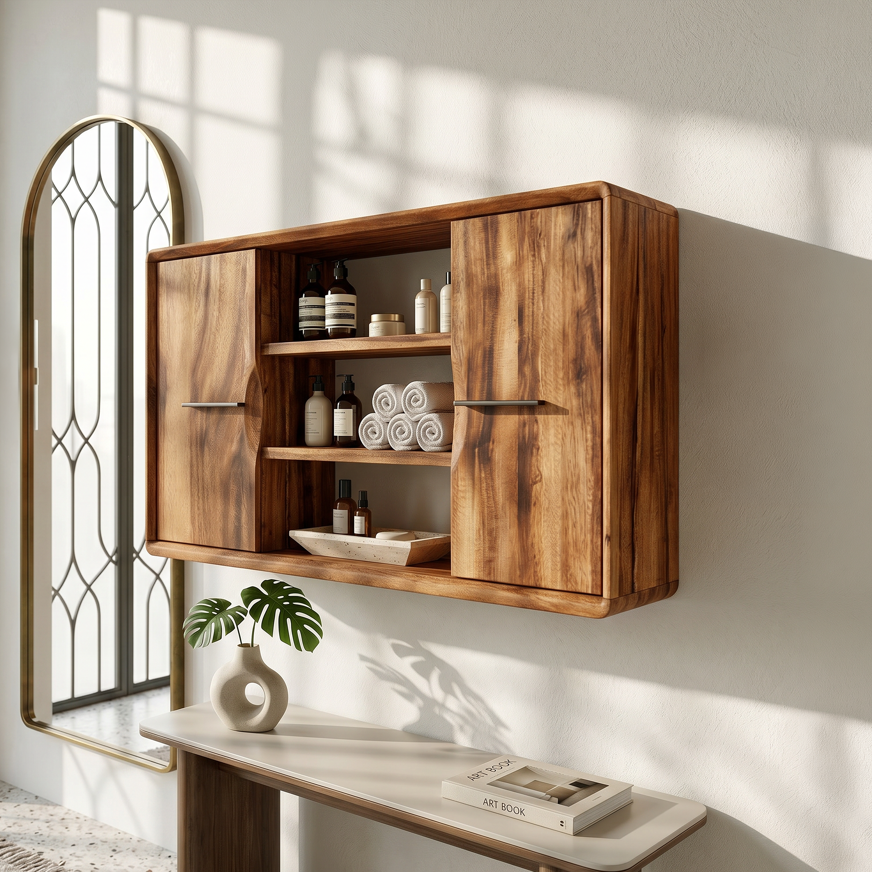 Japandi Open Shelf Bathroom Cabinet Ensuite Bathroom SILDTTRBRC003
