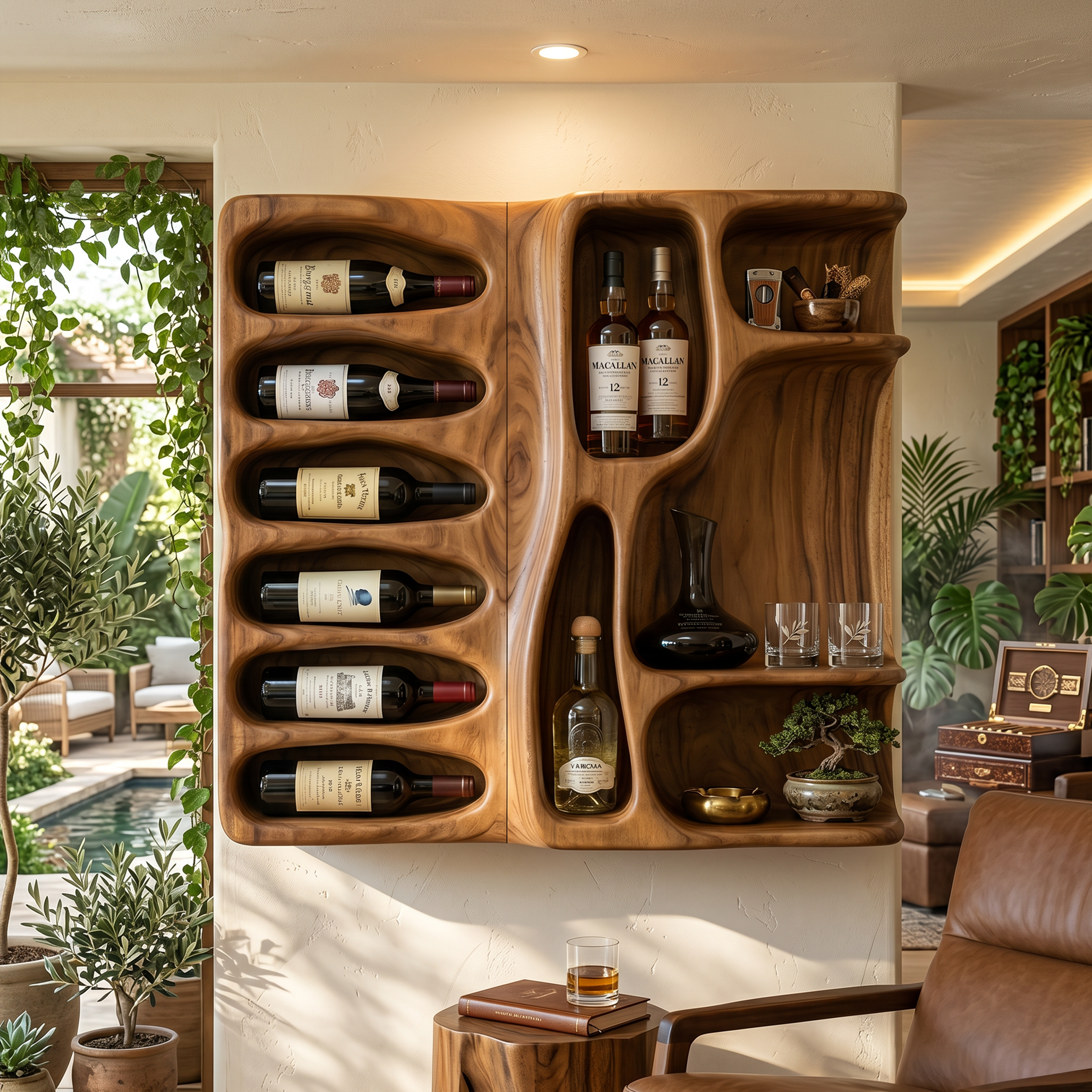 Modern Mountain Silhouette Wine Holder For Living Room SILDTTNWH049