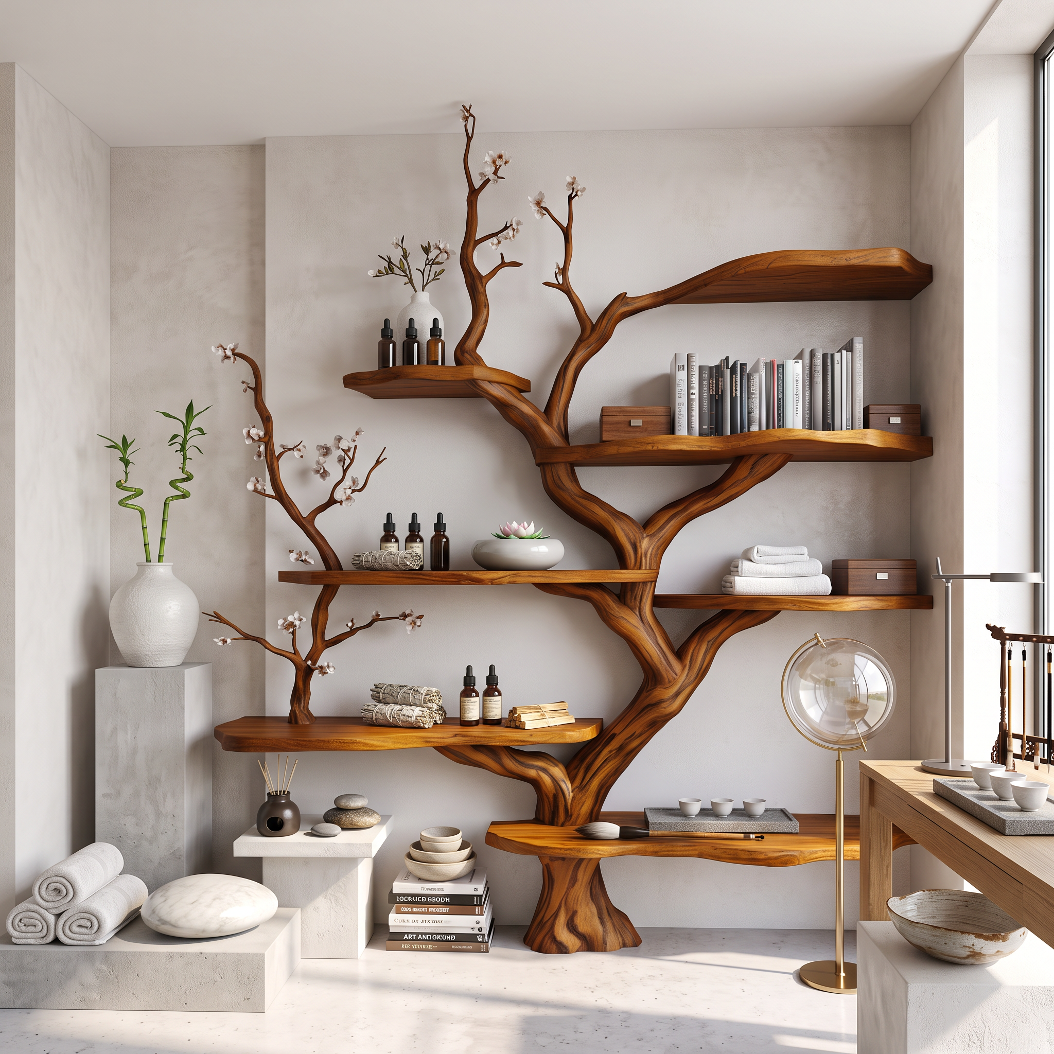 Sculptural Branch Bookcase Living Room Interior Alcove Storage SINLSATB648
