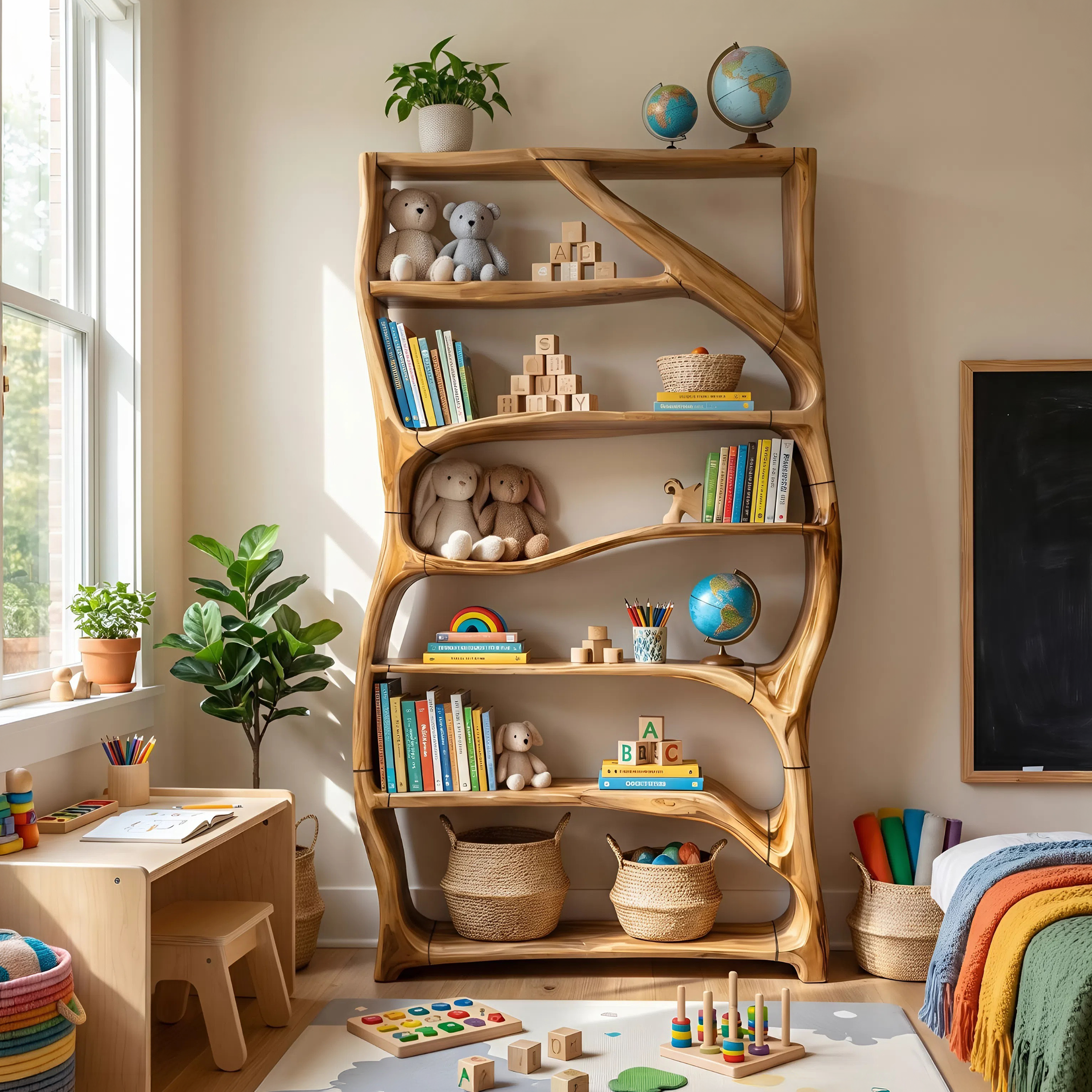 Minimalist Handcrafted Bookshelf Storage Organizer For Small Space SILDTTNBS009