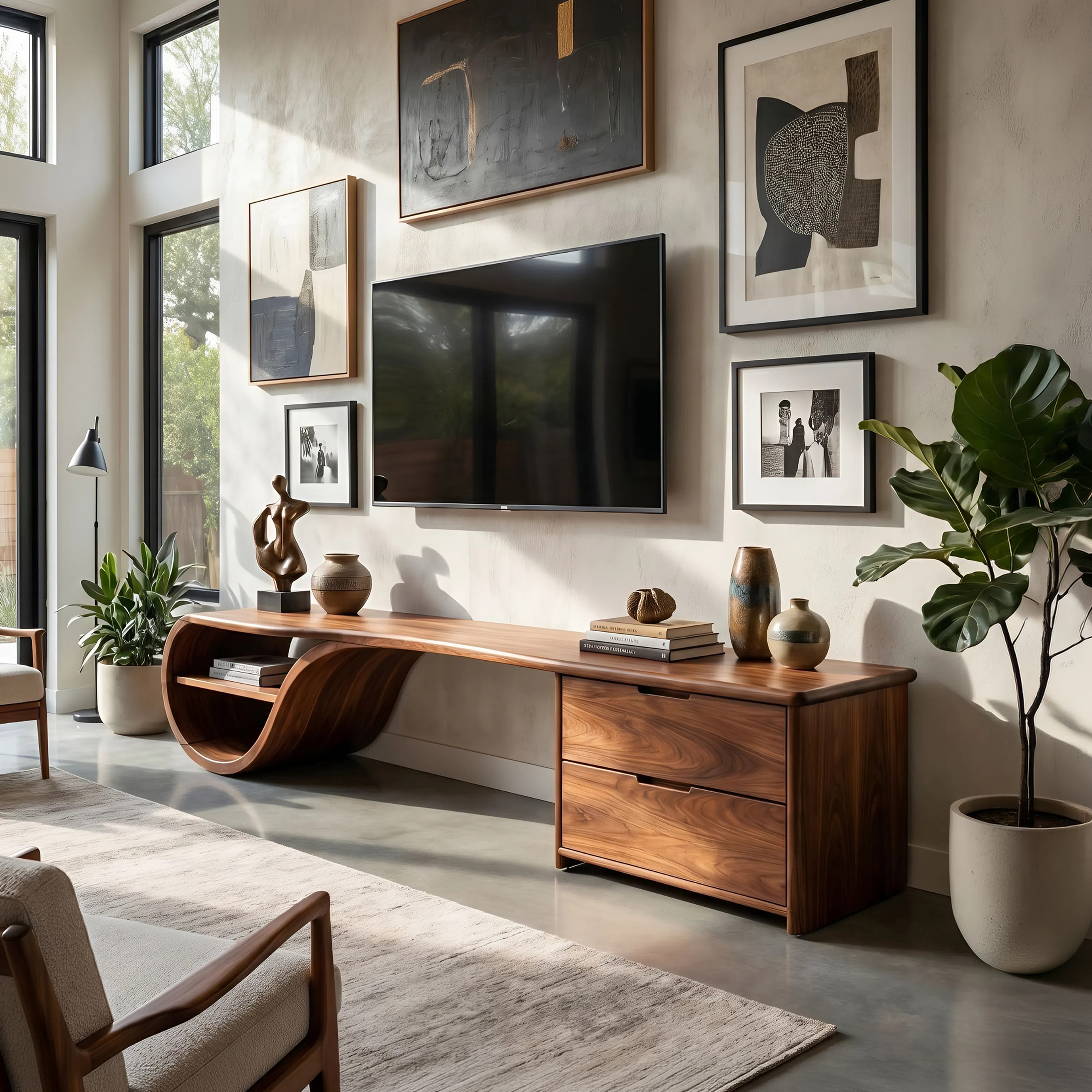 Scandinavian Organic TV Console For Living Room SILDTTNTVC130