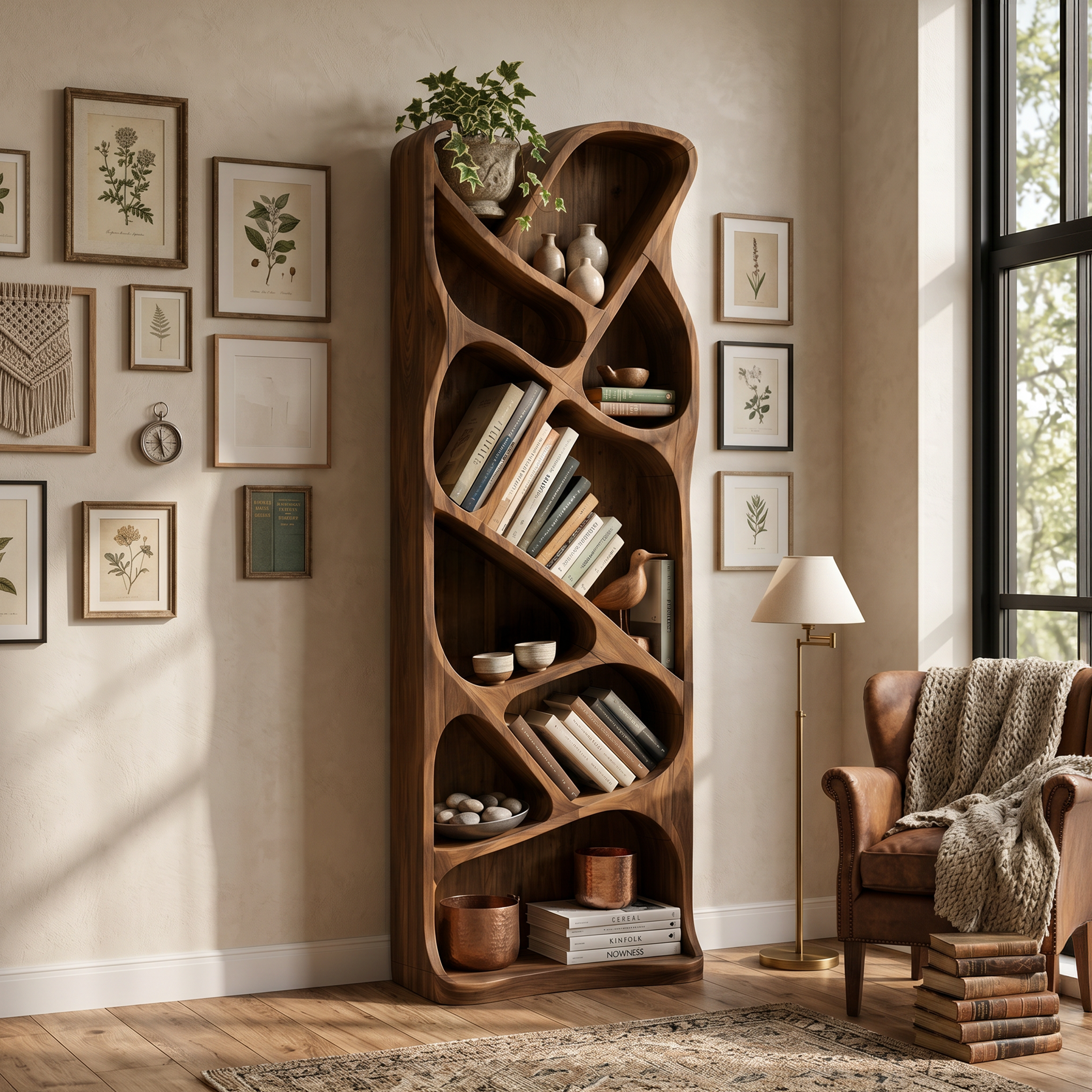 Mid Century Open Bookcase For Modern Interior SILDTTNBS049