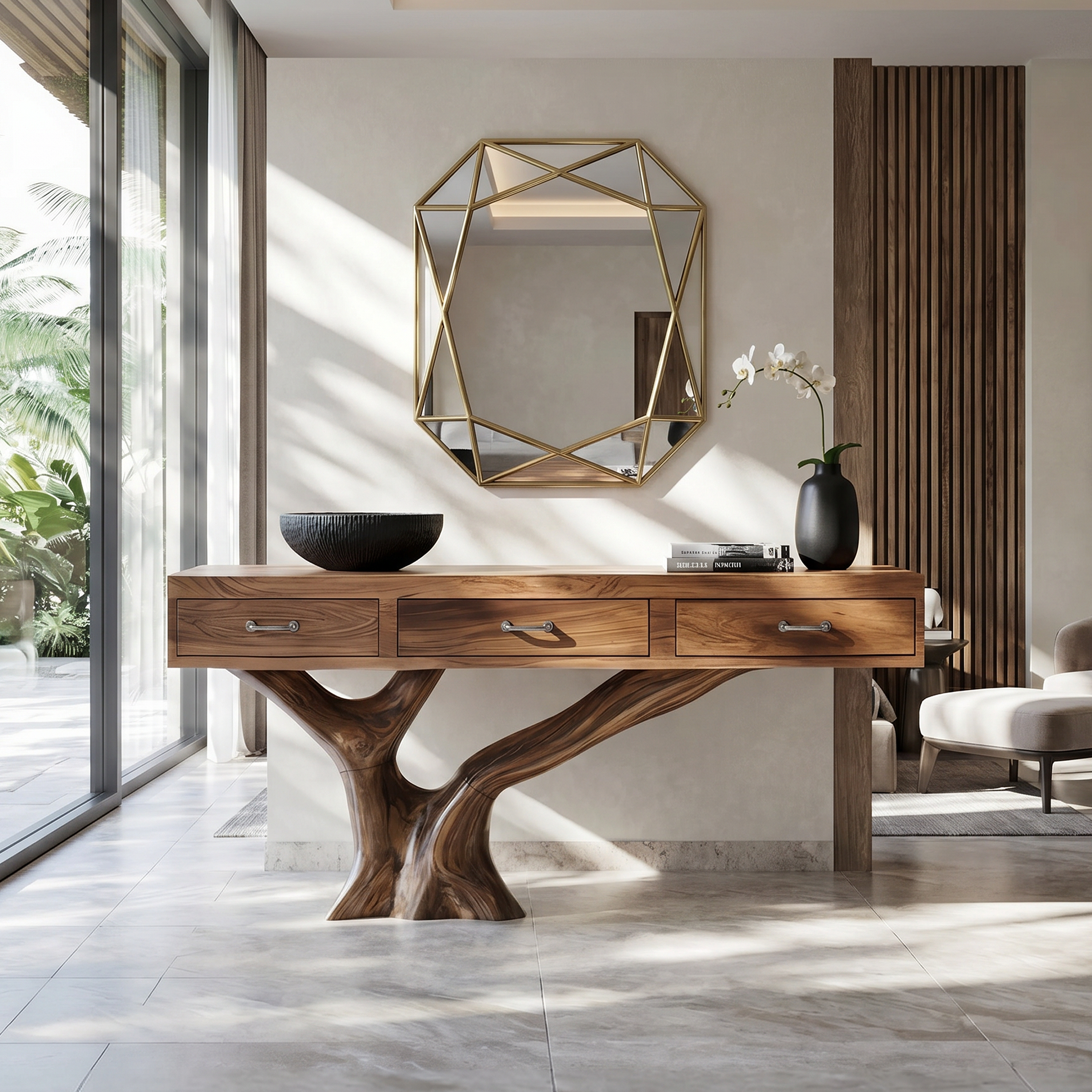 Farmhouse Live Edge Entryway Table For Furniture Decor SILDTTRCS018