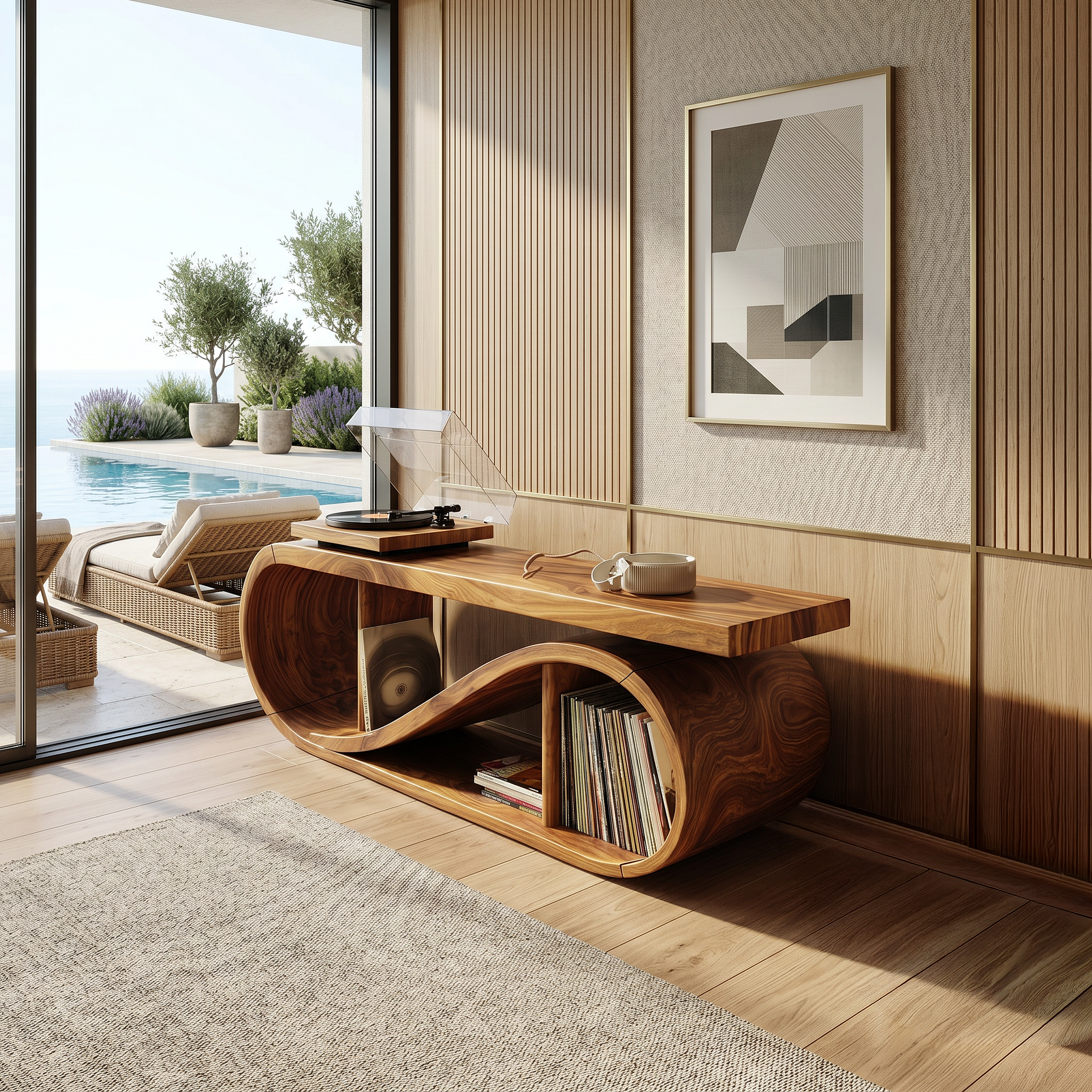 Coastal Wave Record Storage Cabinet Beach Residence SILDTTRRPT042