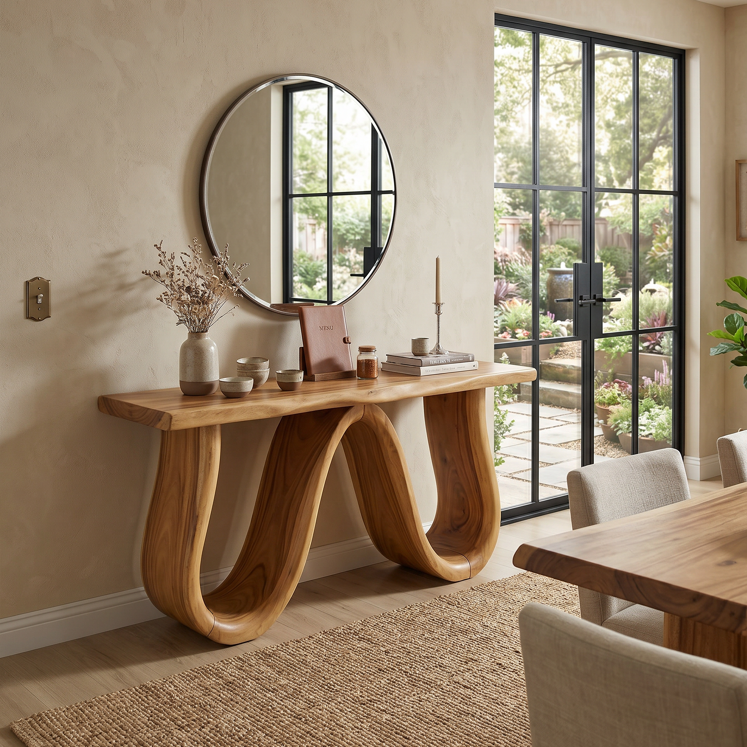 Organic Wood Hallway Table For Dining Room Furniture SILDTTRCS053