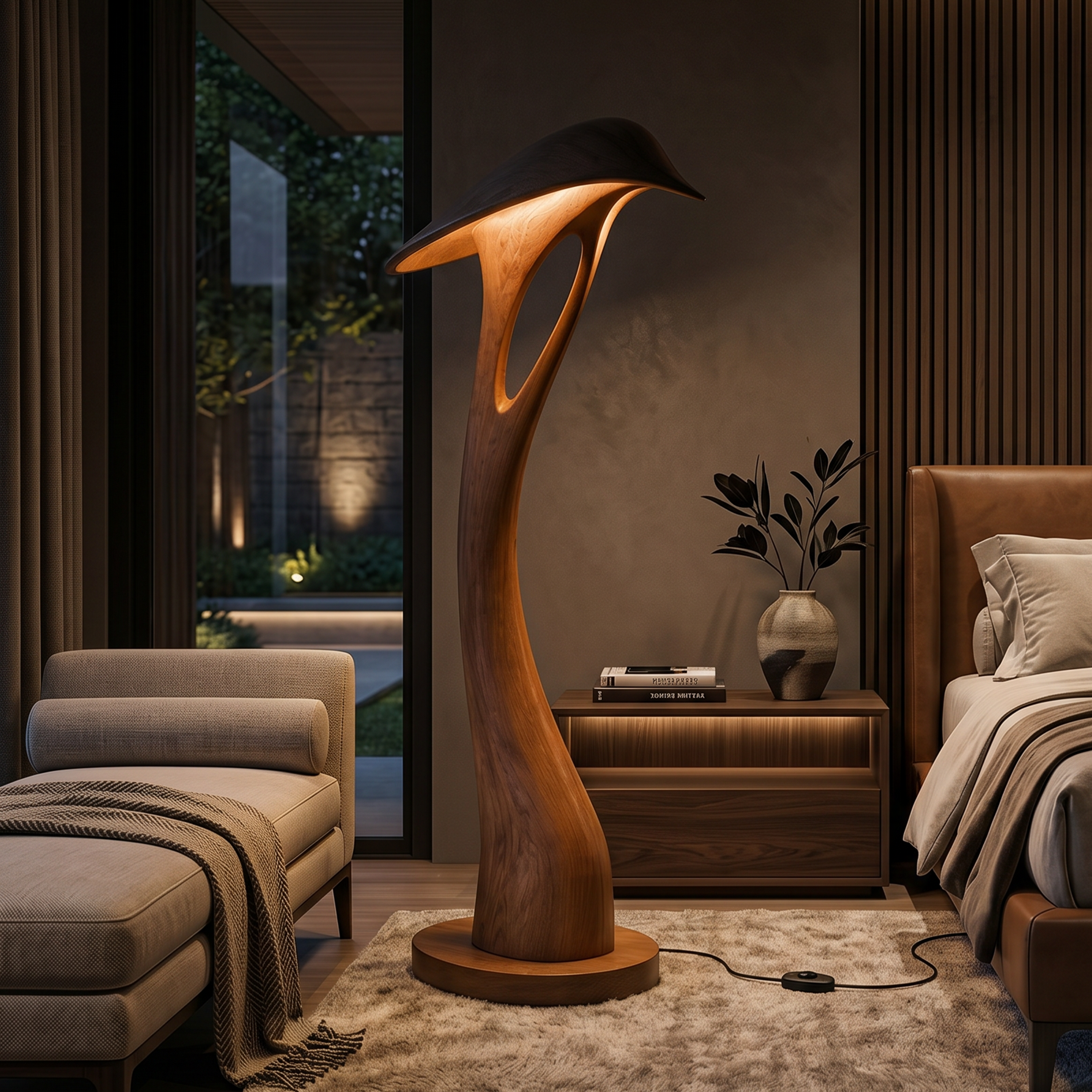 Organic Leaf Curve Floor Lamp For Reading Nook SILDTTNLAM006