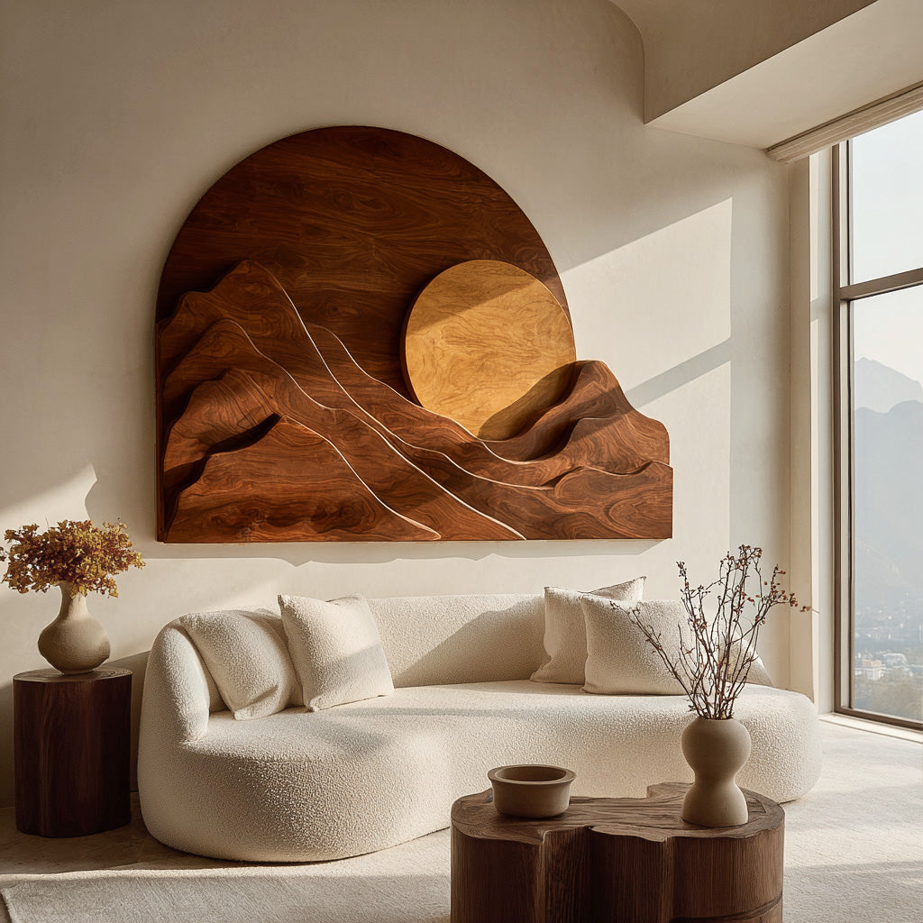 Organic Modern Mountain Wood Wall Art For Living Room RTTHHNWA201