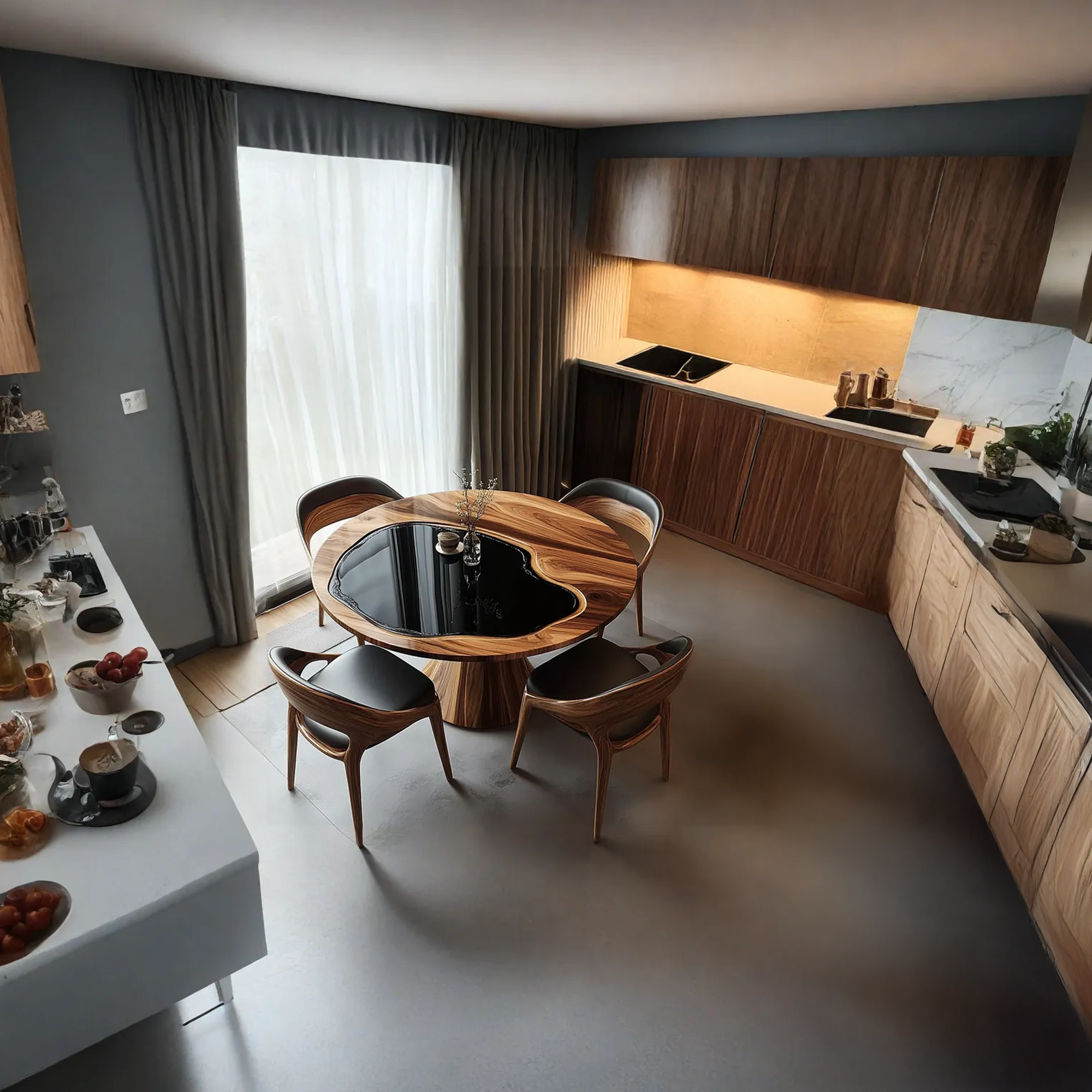 Handmade Round Kitchen Table Home Decor Housewarming Gift SINLDT018