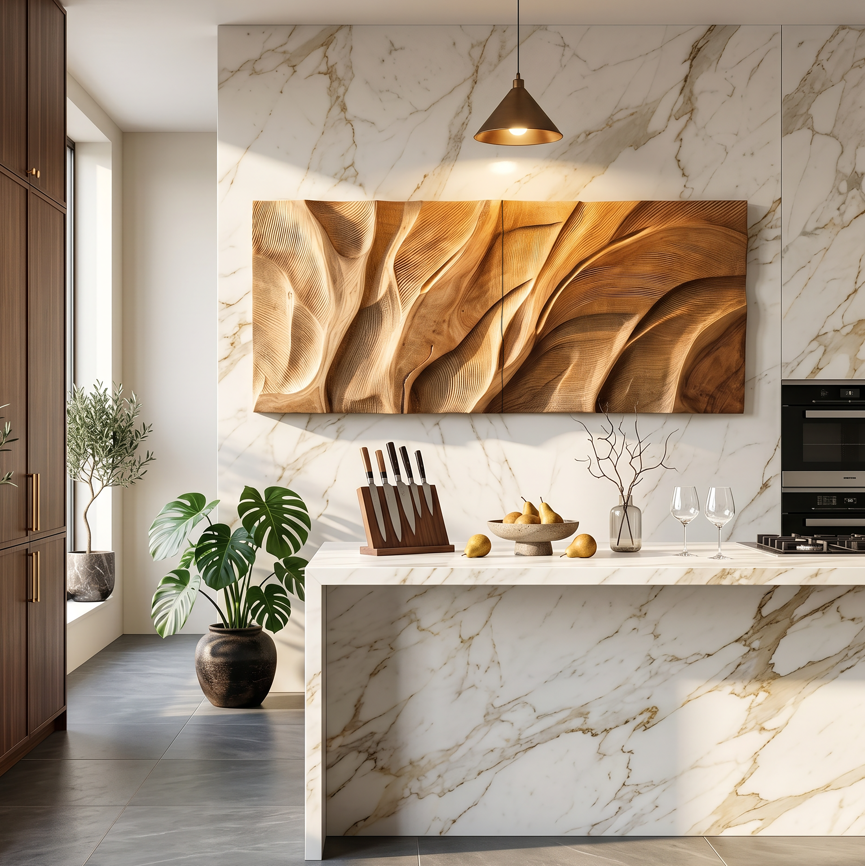 Wooden Wall Art With Textured Design For Kitchen SILDTTRWA139