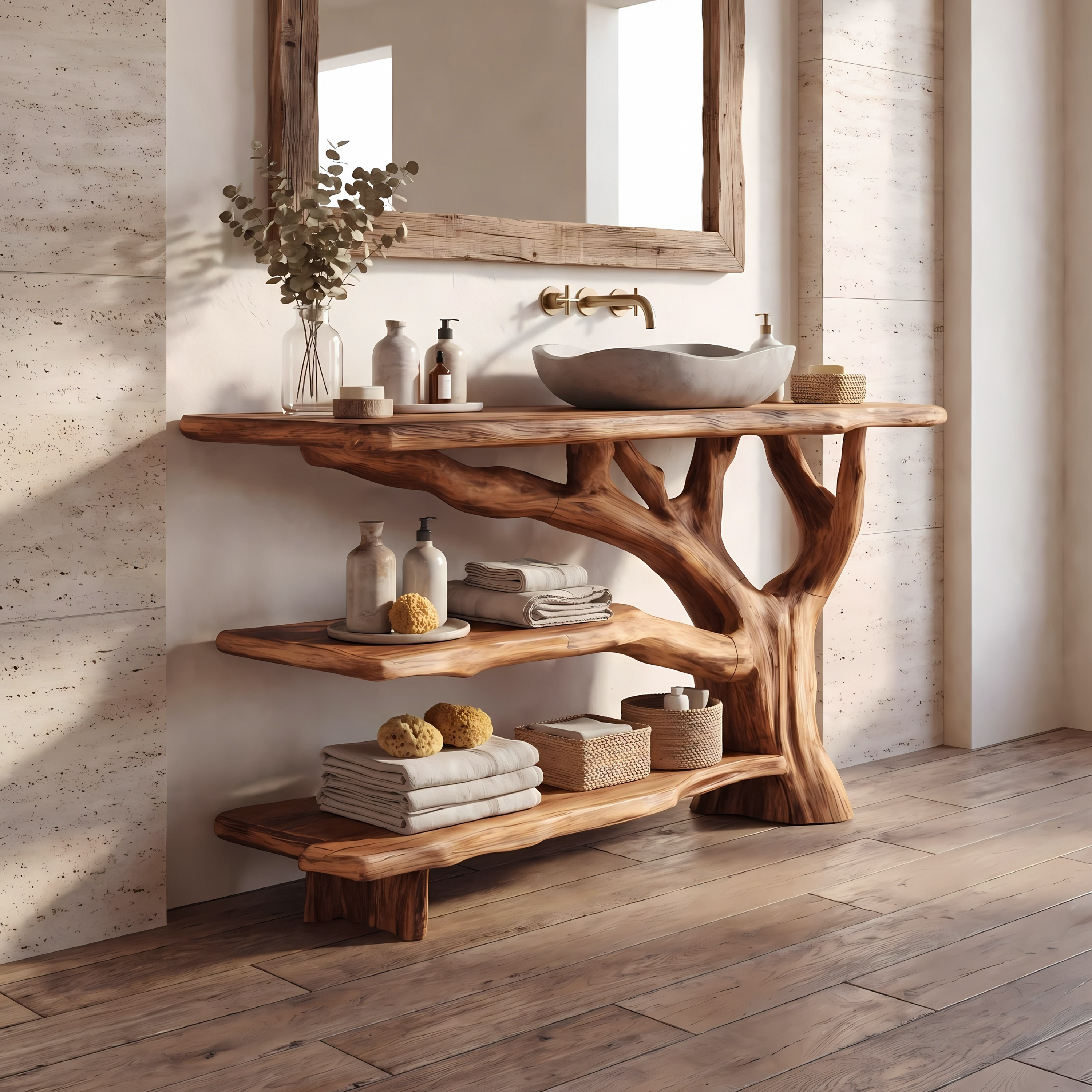 Modern Solid Wood Vanity Furniture Decor For Sleek Bathroom Design SILDTTNBRV020