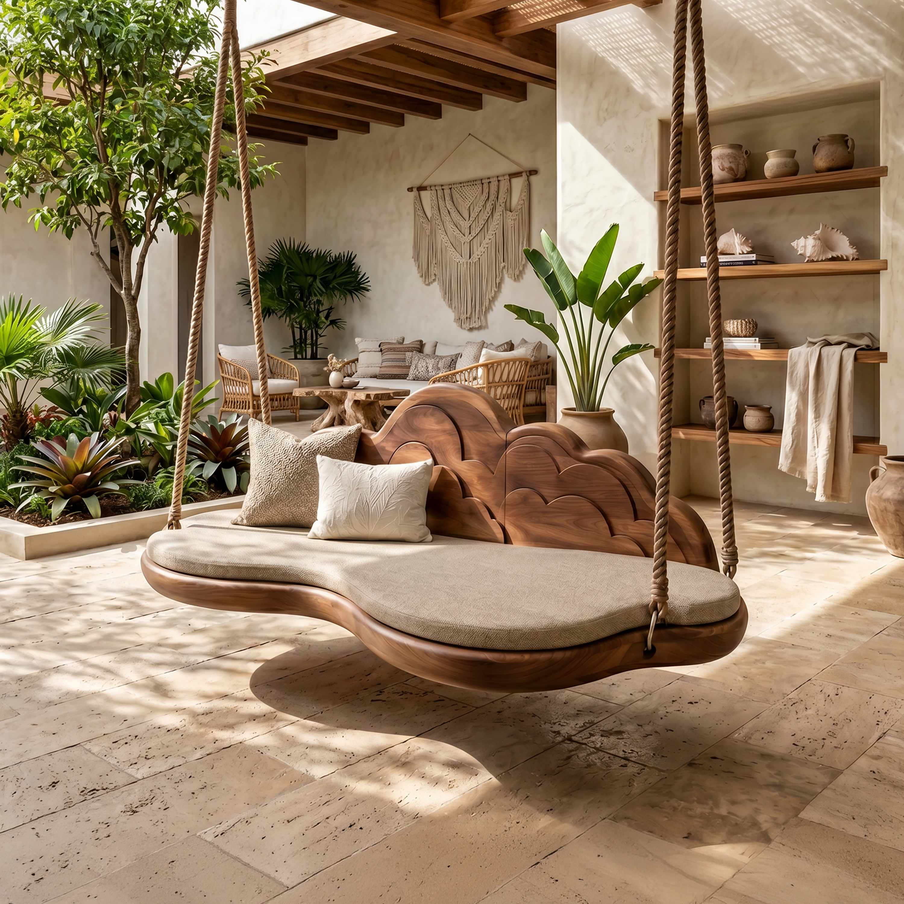 Minimalist Flowing Back Swing Bedroom Lounge Interior Space SILDTTNSWI004