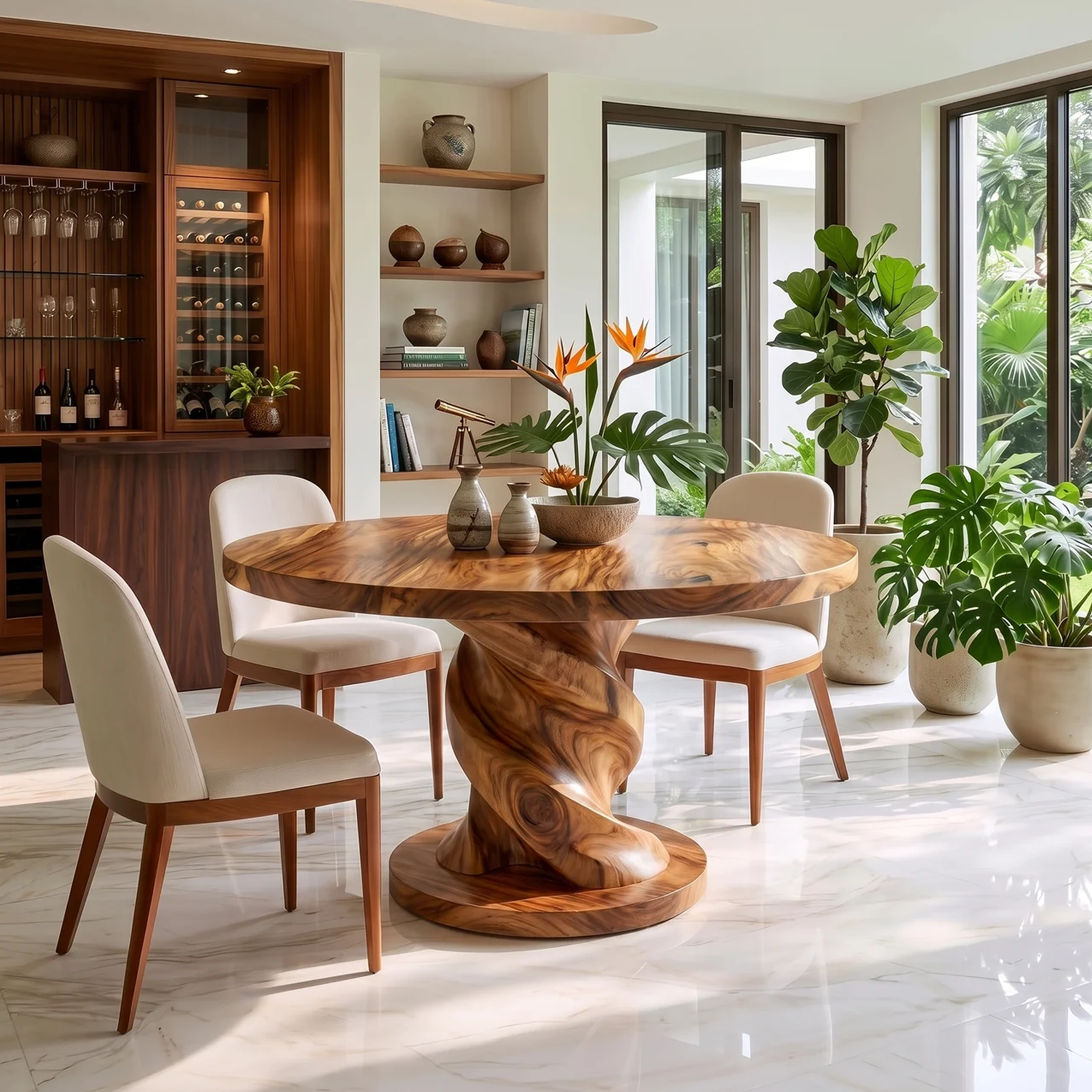 Tropical Twist Base Breakfast Table For Bright Kitchen SILDTTRDN079