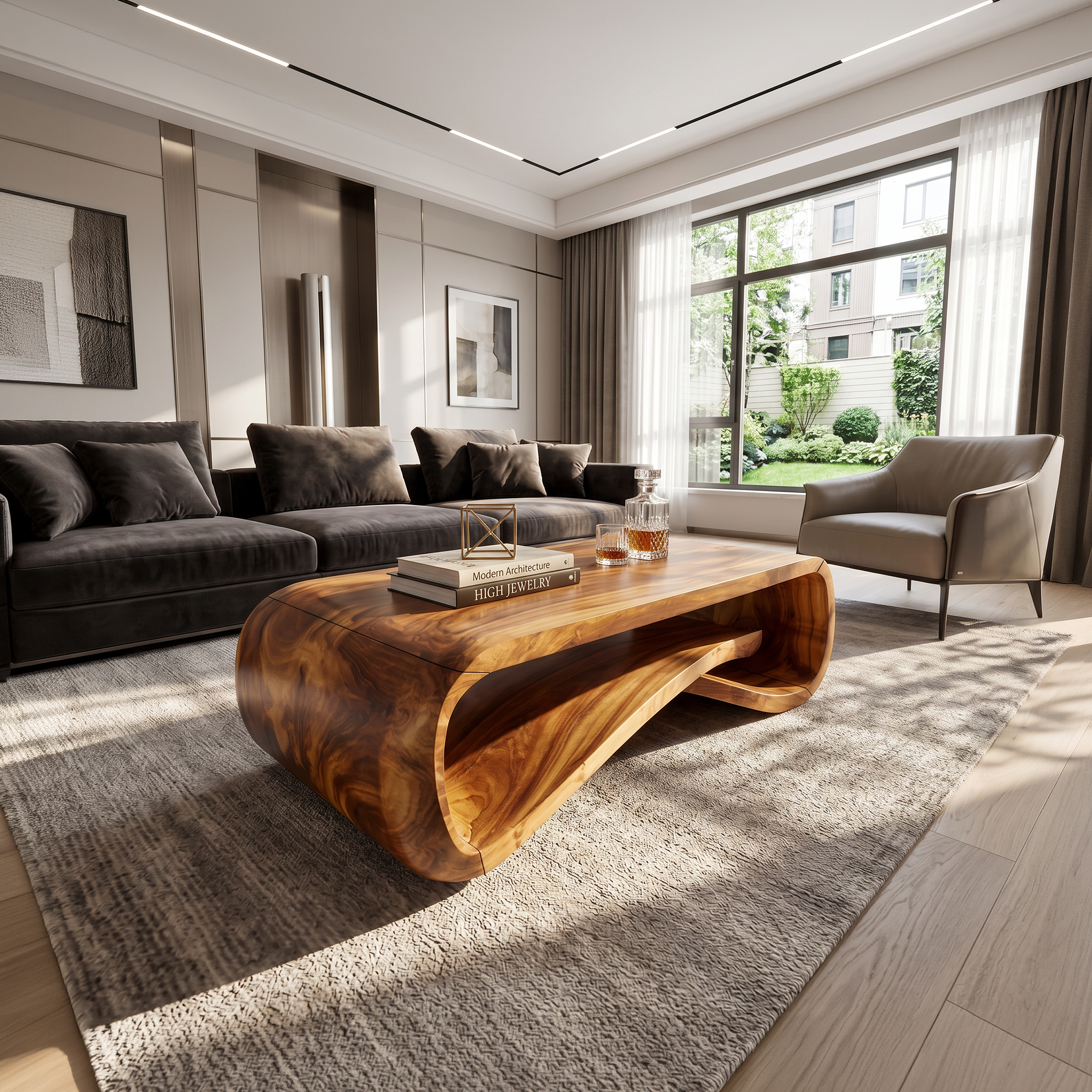 Contemporary Wave Coffee Table For Living Room SILDTTRCF106