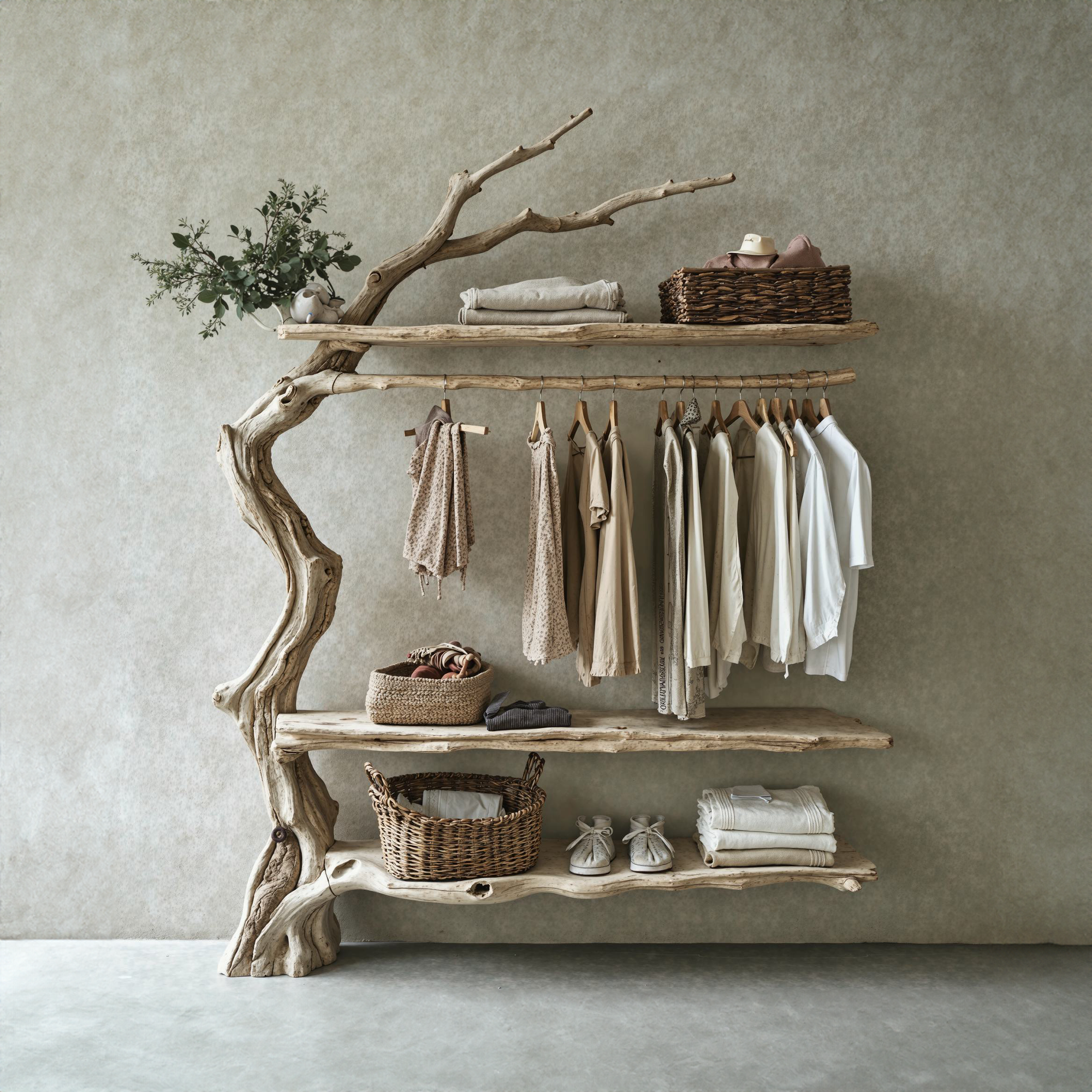 Solid Wood Tree Wall Mounted Coat Rack Tree Branches SINLTB090