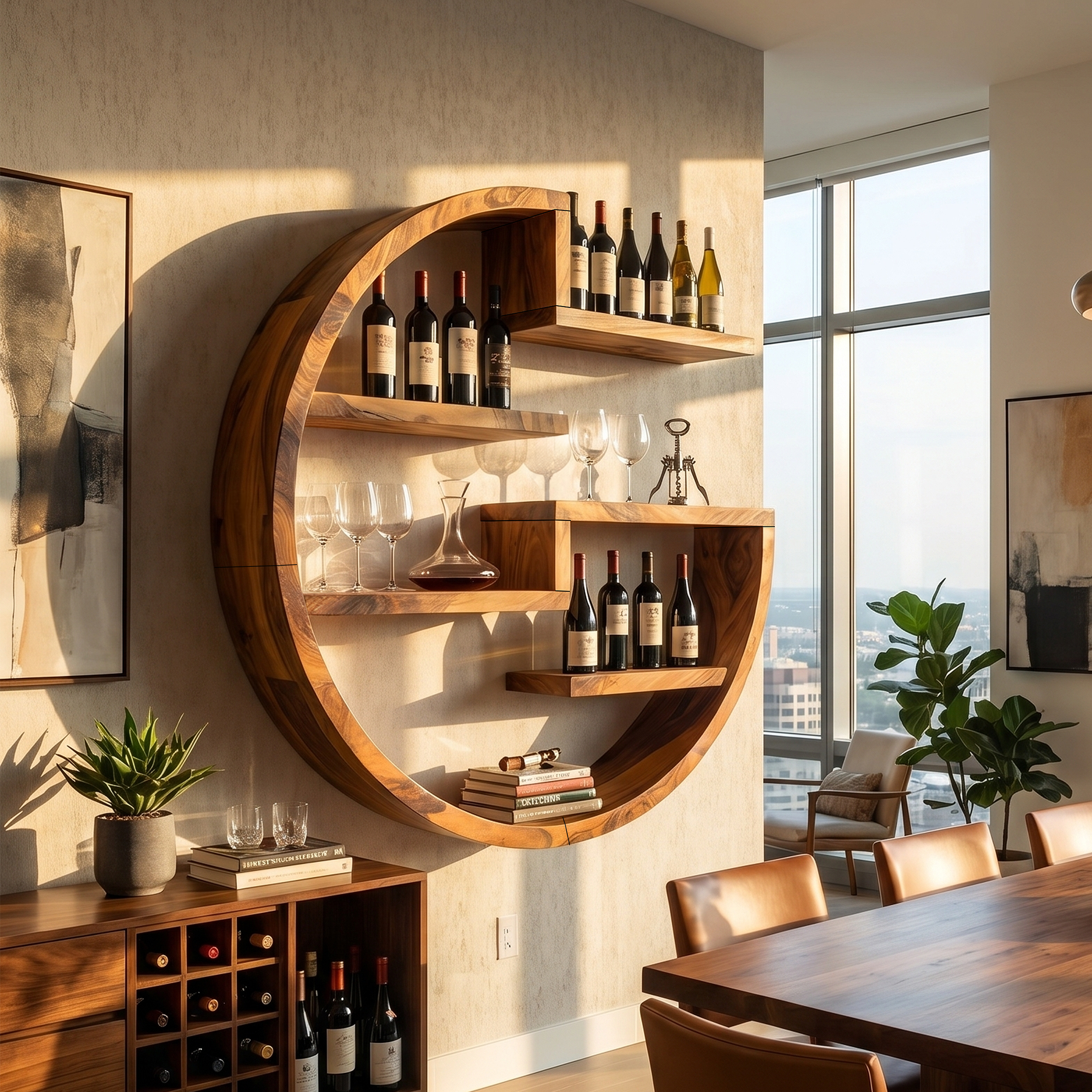 Farmhouse Wall Wine Holder For Home Bar Bottle Arrangement SILDTTRWH065
