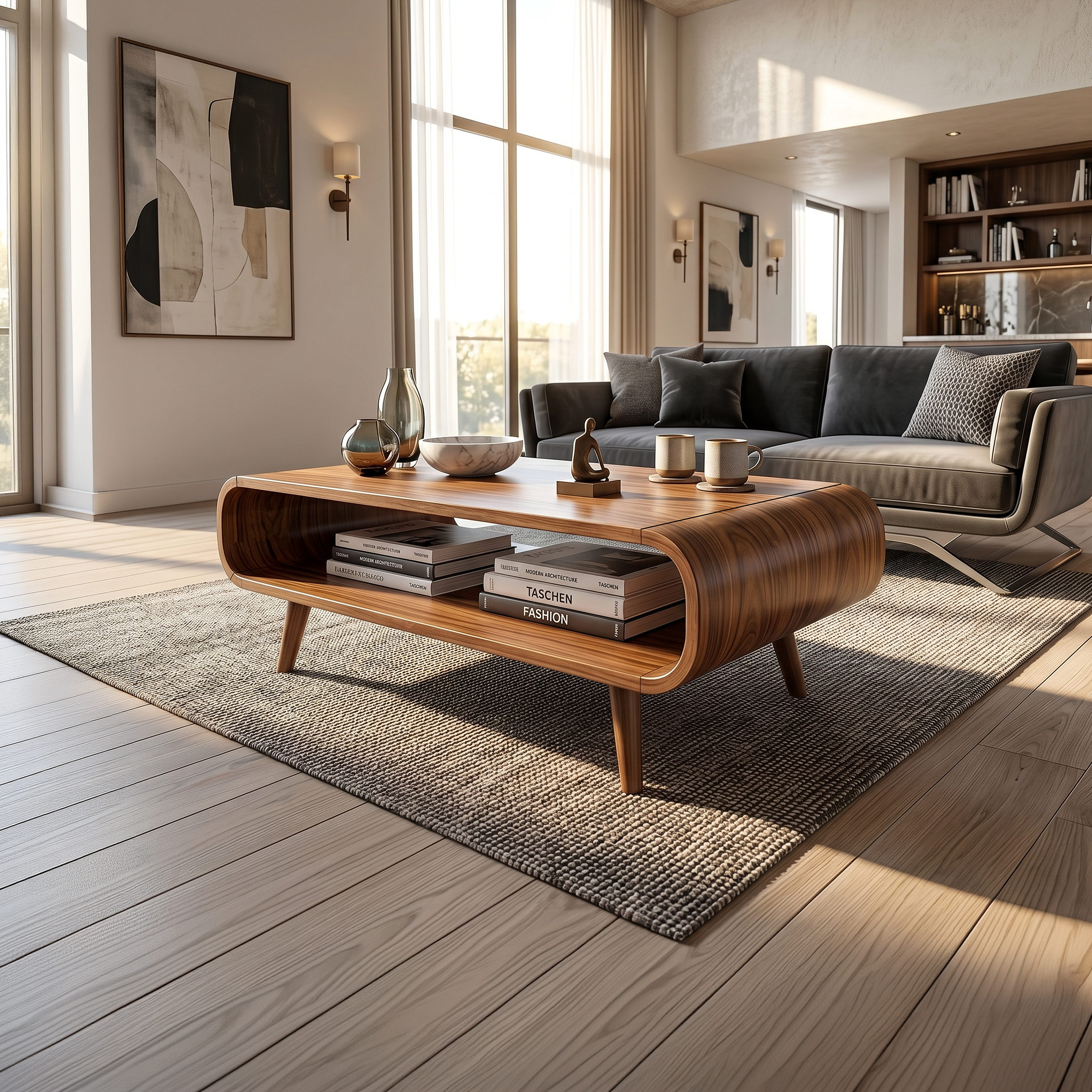 Modern Shelf Coffee Table For Open Living Room SILDTTRCF128