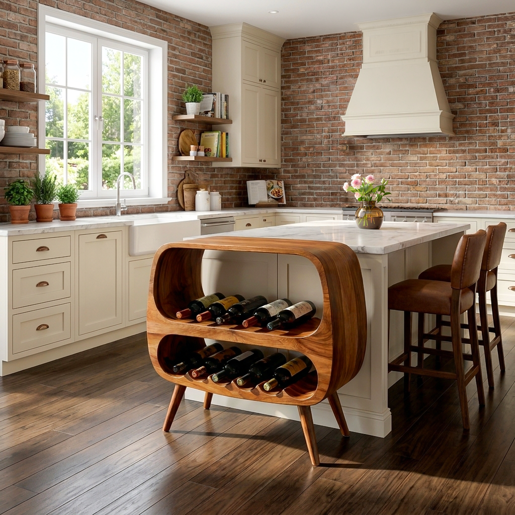 Functional Wine Storage With 2 Tiers For Bar Corner RTTHTTBCA040