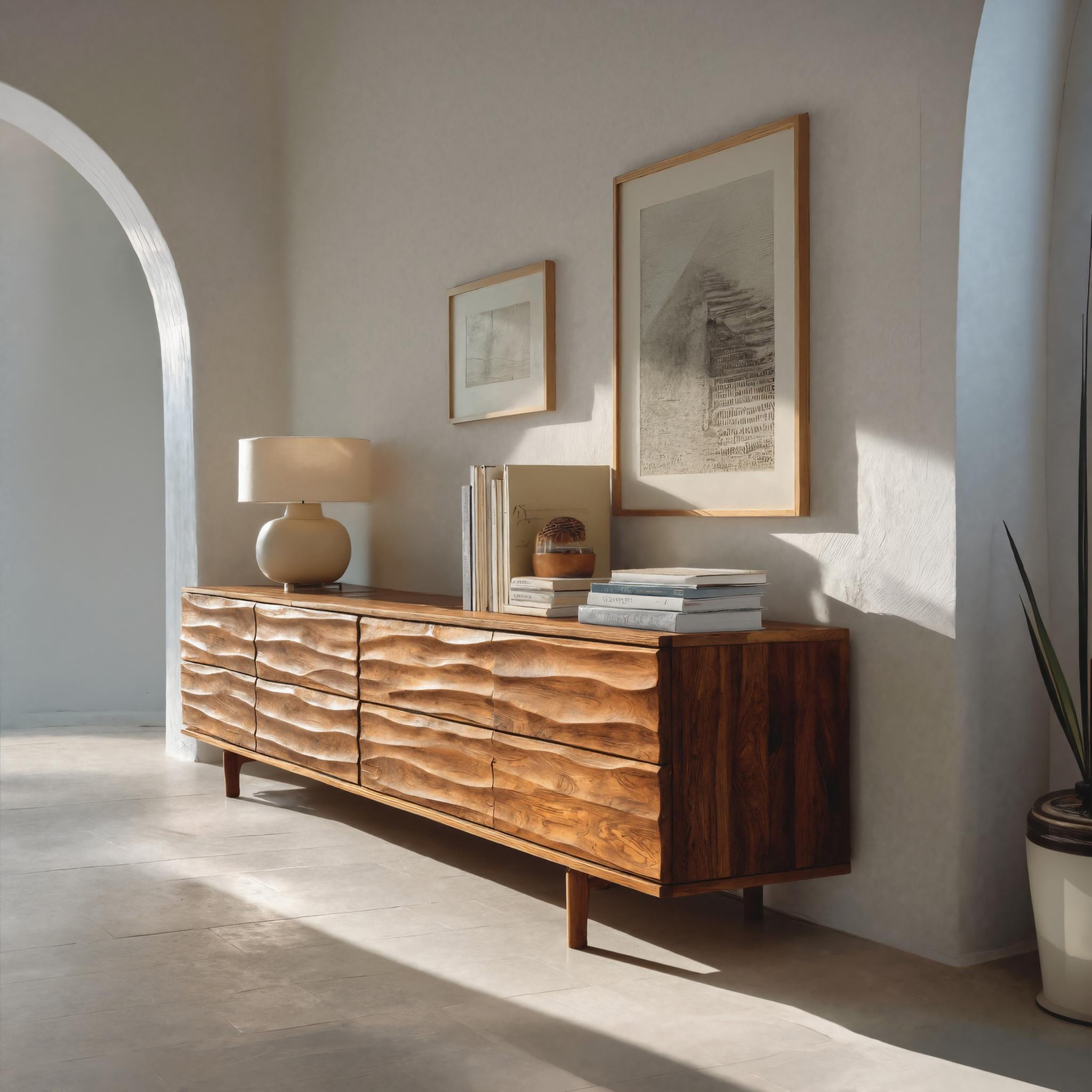 Luxury Sculpted Sideboard For Living Room RTTHHNSD018