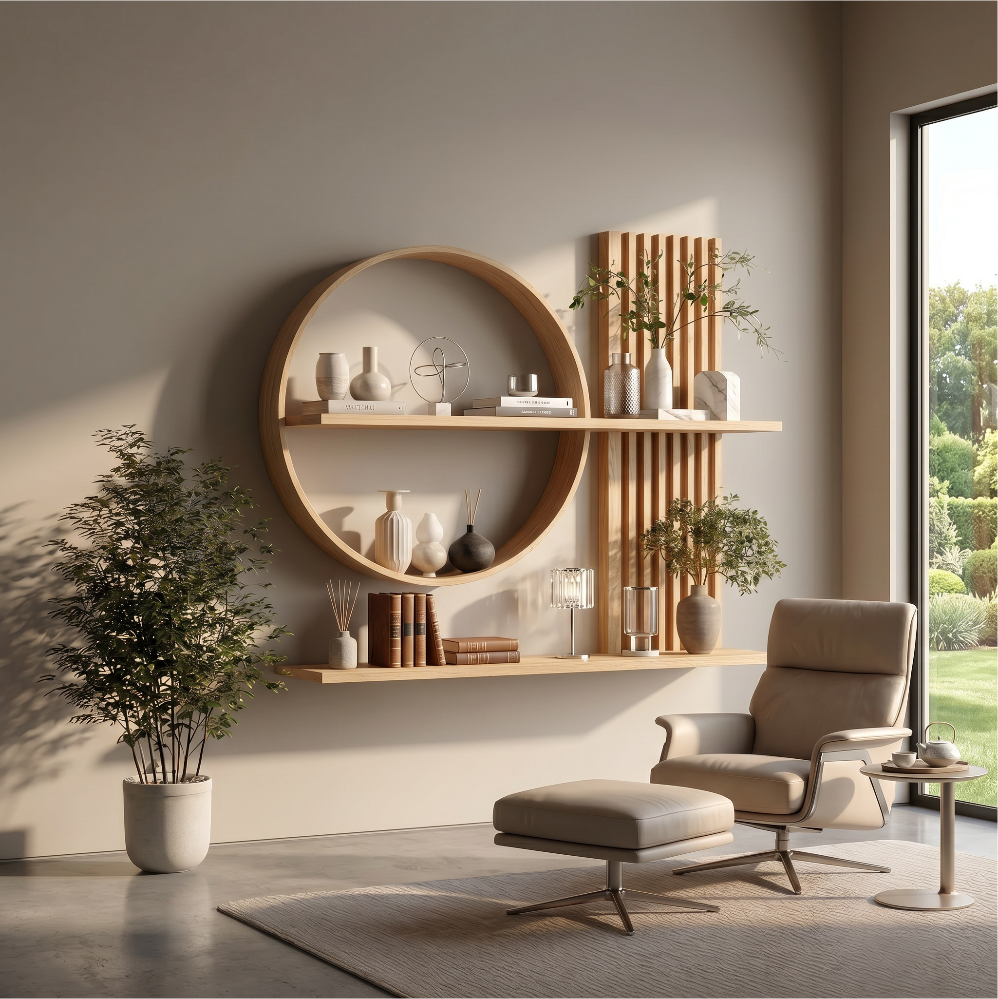 Scandinavian Japanese Wall Decor Shelf Living Room And Natural Room SINLSAFL234