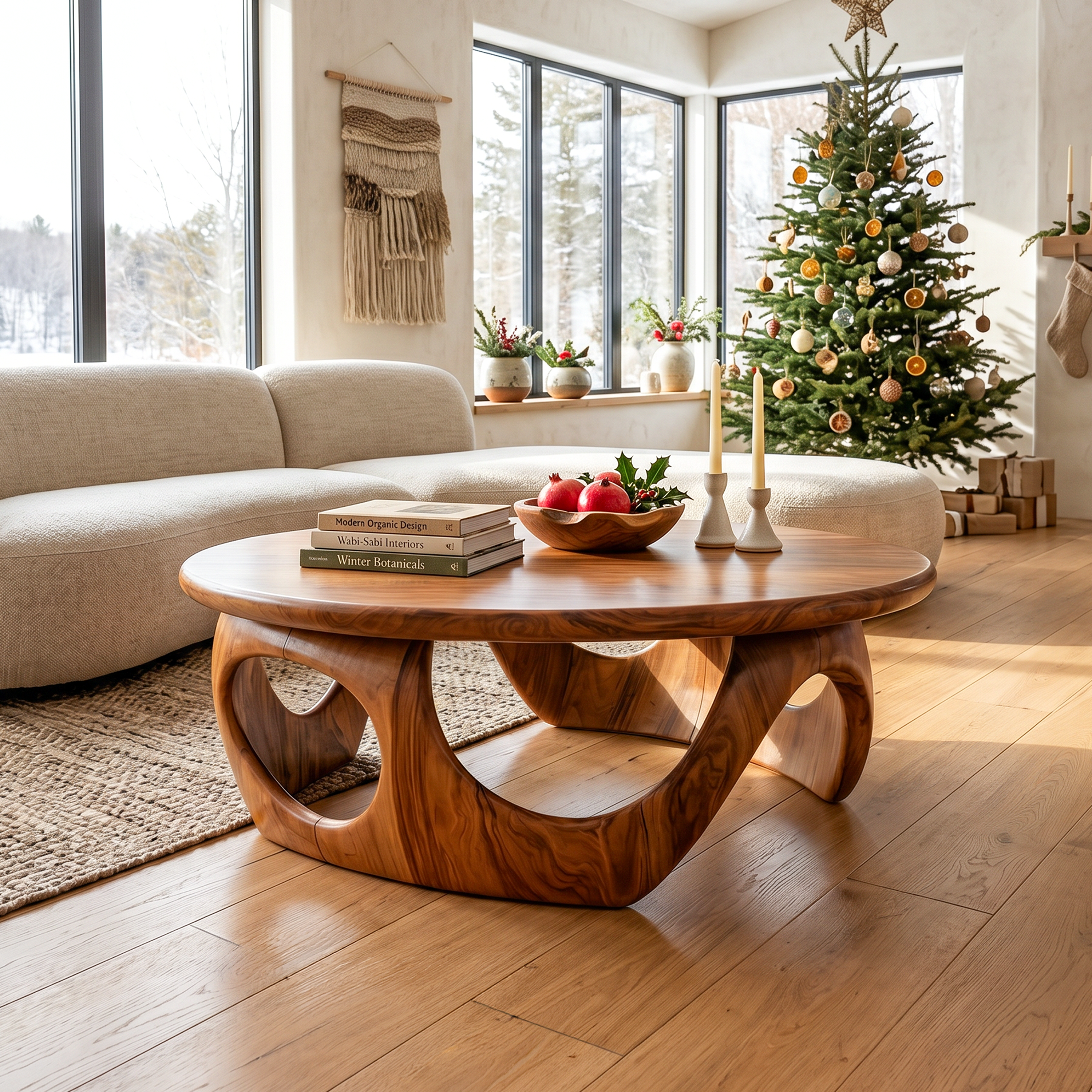 Handcrafted Wooden Coffee Table For Living Room Christmas Style SILDTTRCFC008