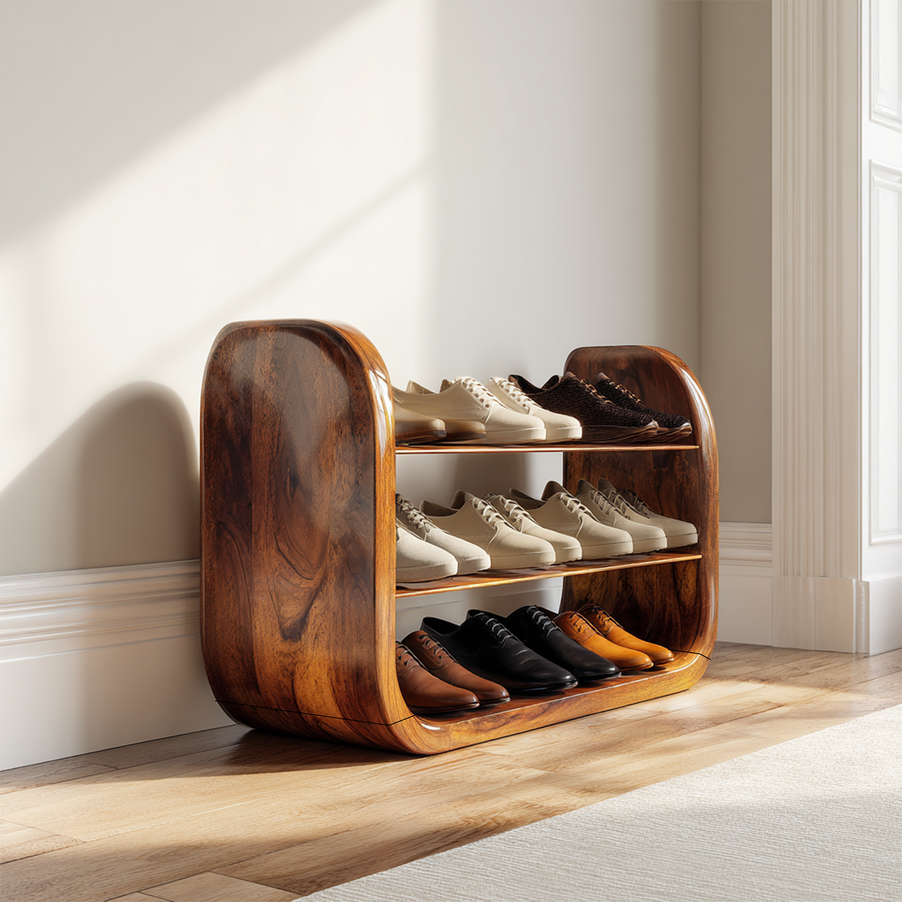 Japandi Vertical Shoe Storage Rack For Entryway Nook Placement SILDTTRSHB023