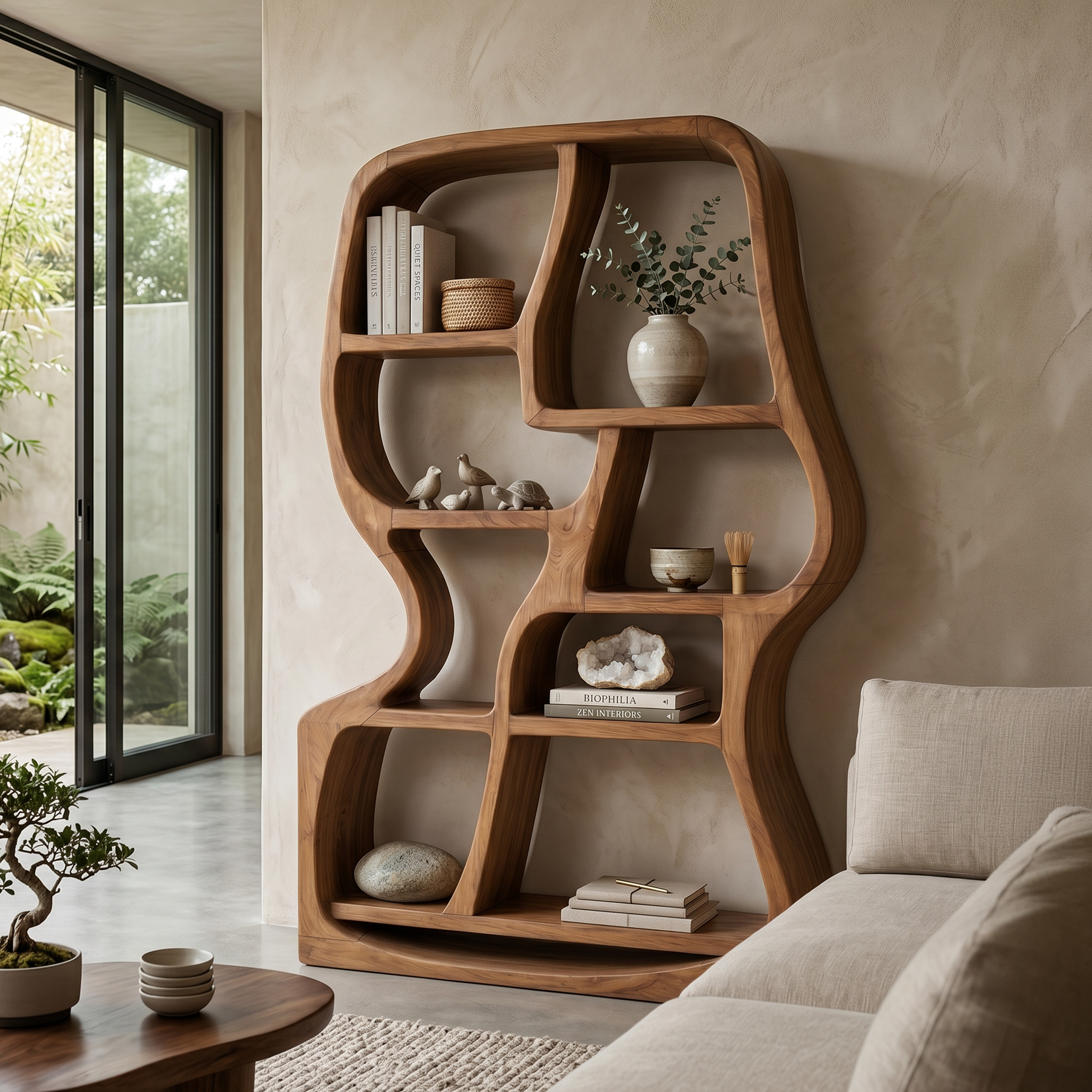 Modern Sculptural Bookshelf For Home Library Display SILDTTNBS037