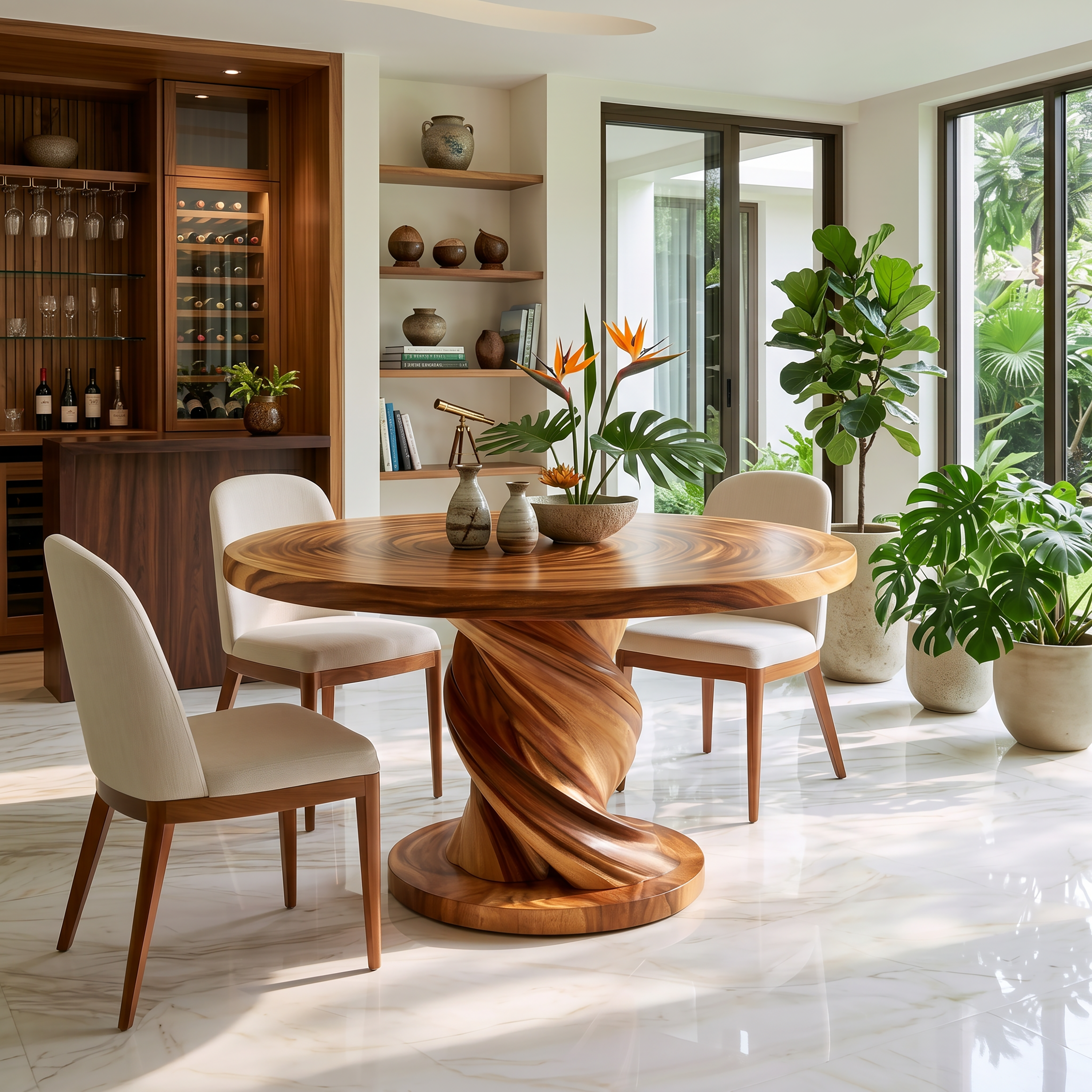 Tropical Twist Base Breakfast Table For Bright Kitchen SILDTTRDN079
