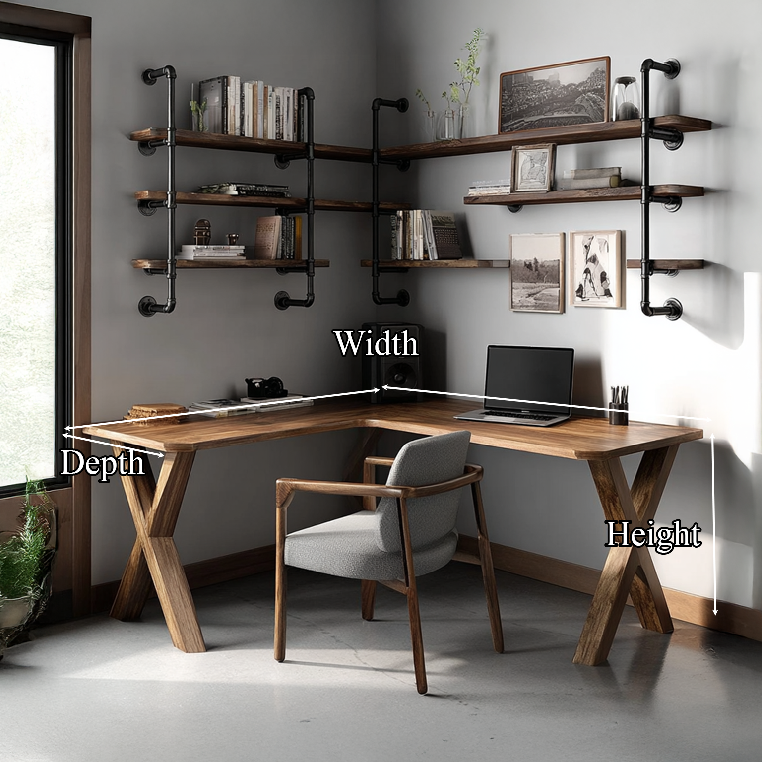 Midcentury Corner Table Home Office SINLSACS107