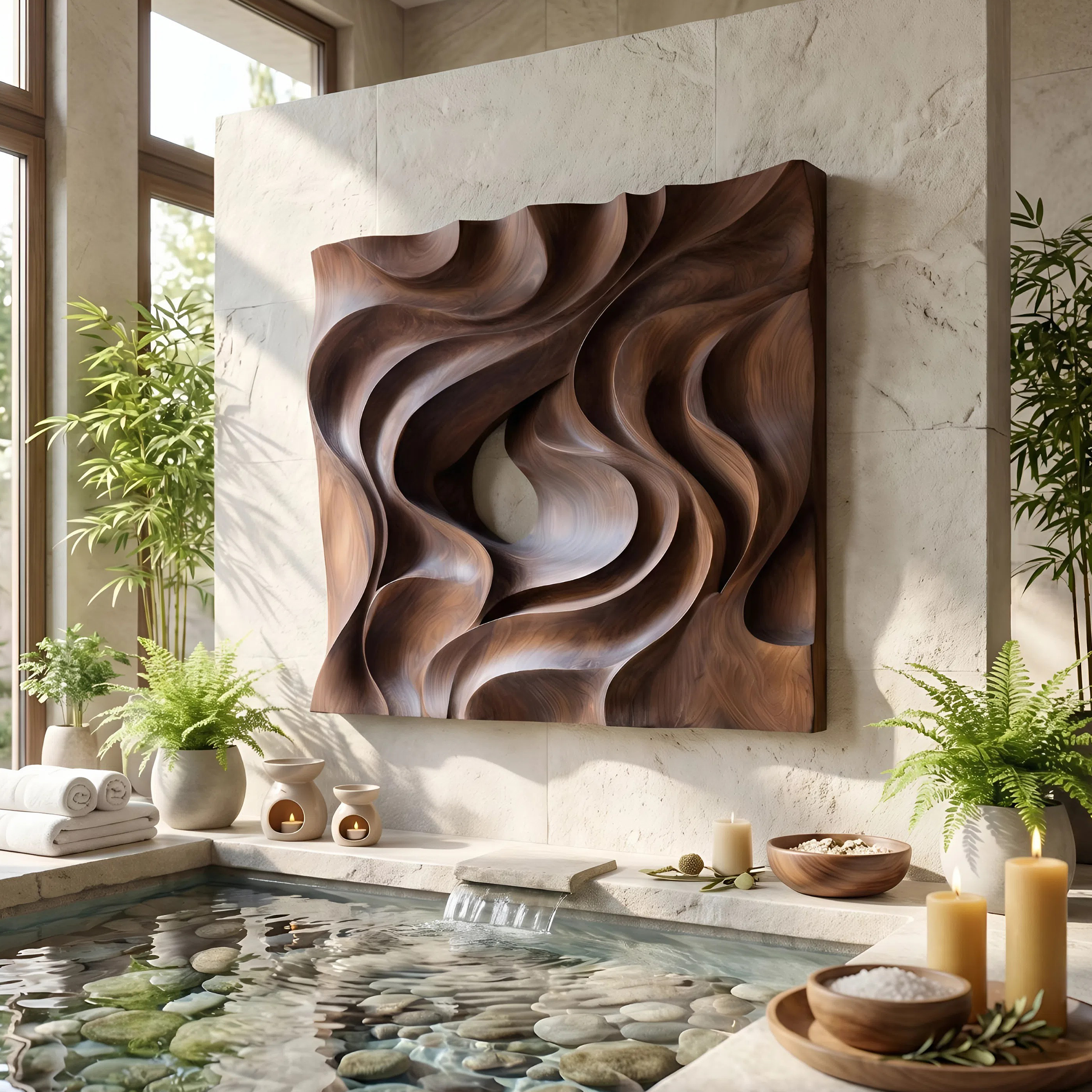 Scandinavian Curved Wall Art Panel For Living Room SILDTTNWA075