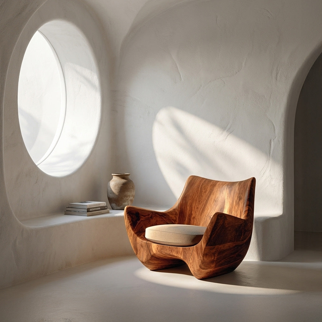 Organic Natural Wood Chair For Living Room RTTHHNCHR152