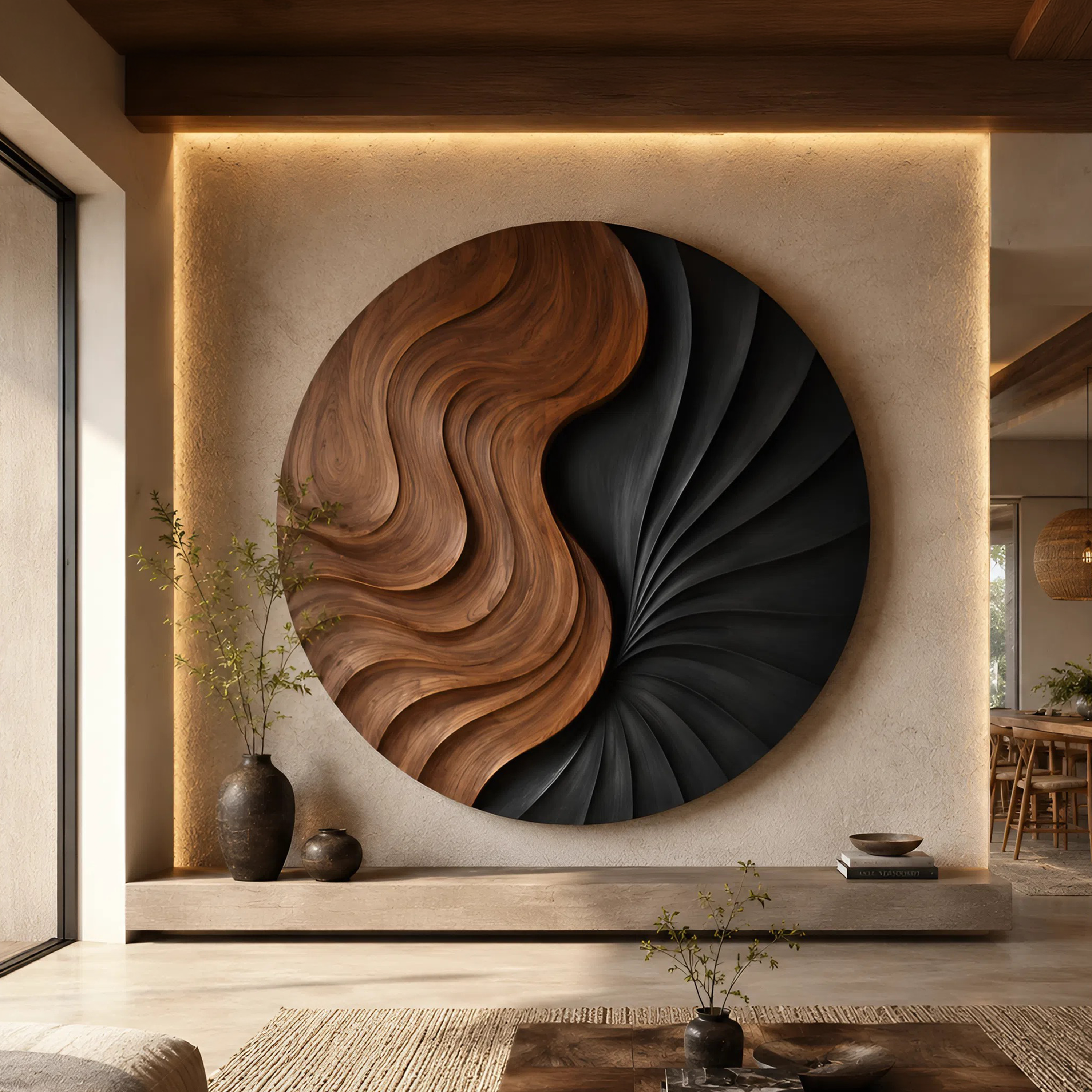 Contemporary Statement Wall Art For Open Living Interior SILDTTNWA136