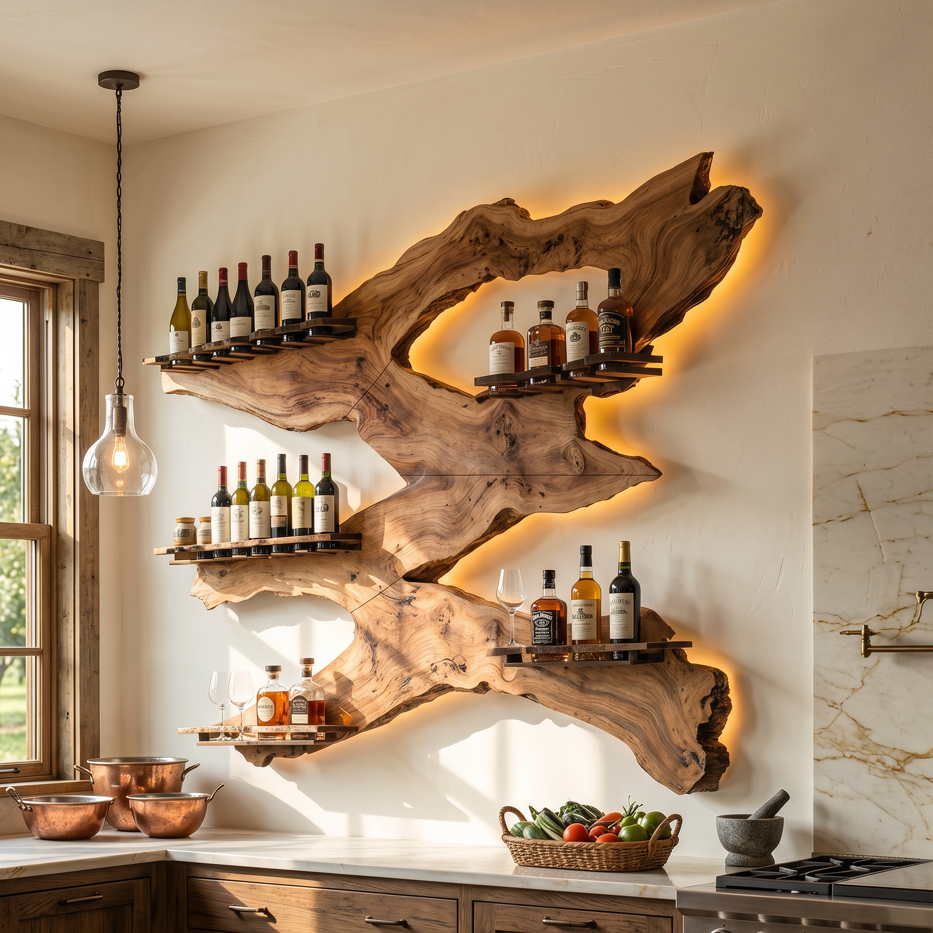 Handcrafted Wine Holder For Kitchen Wine Wall Accent SILDTTRWH027