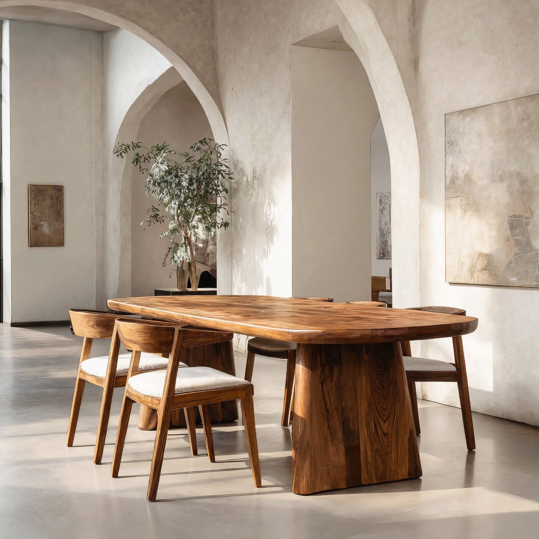 Modern Minimal Dining Table With Sculptural Craftsmanship For Dining Room RTTHHNDN020