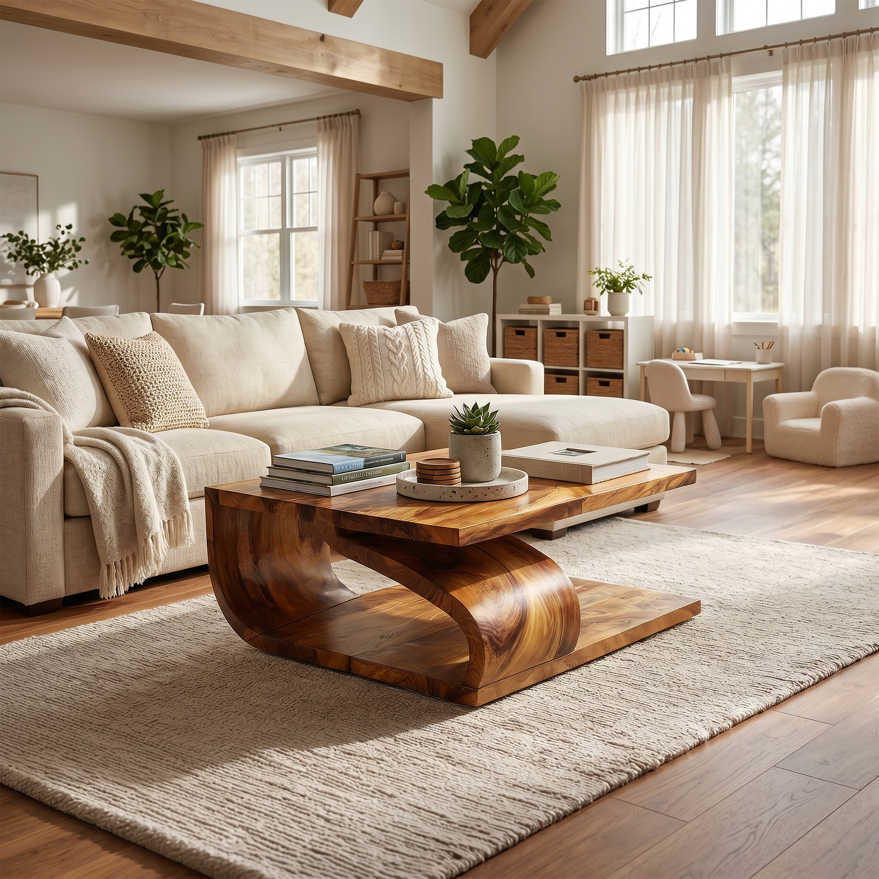 Modern Curved Base Coffee Table For Apartment SILDTTRCF110