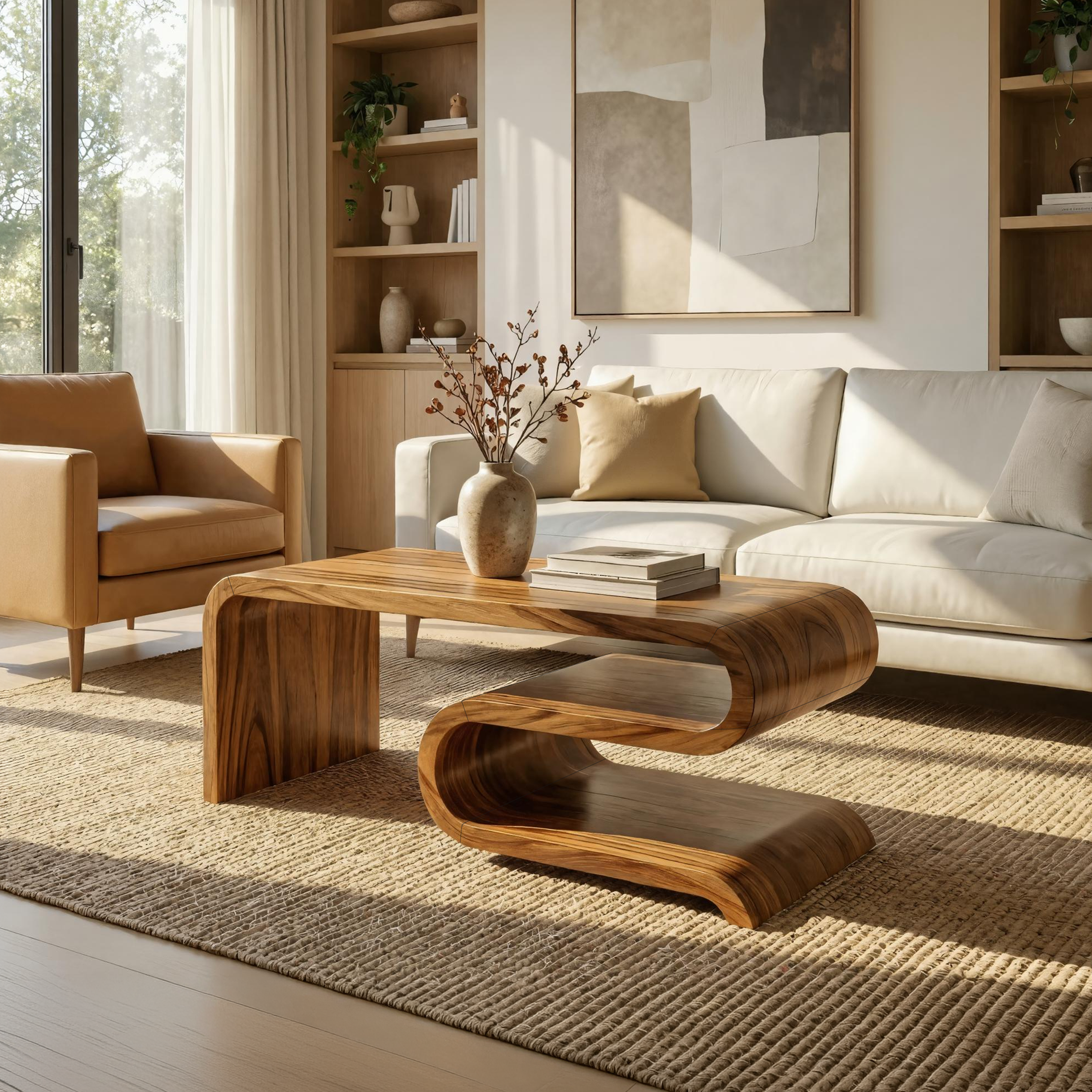 Modern Curved Coffee Table For Lounge SILDTTRCF102