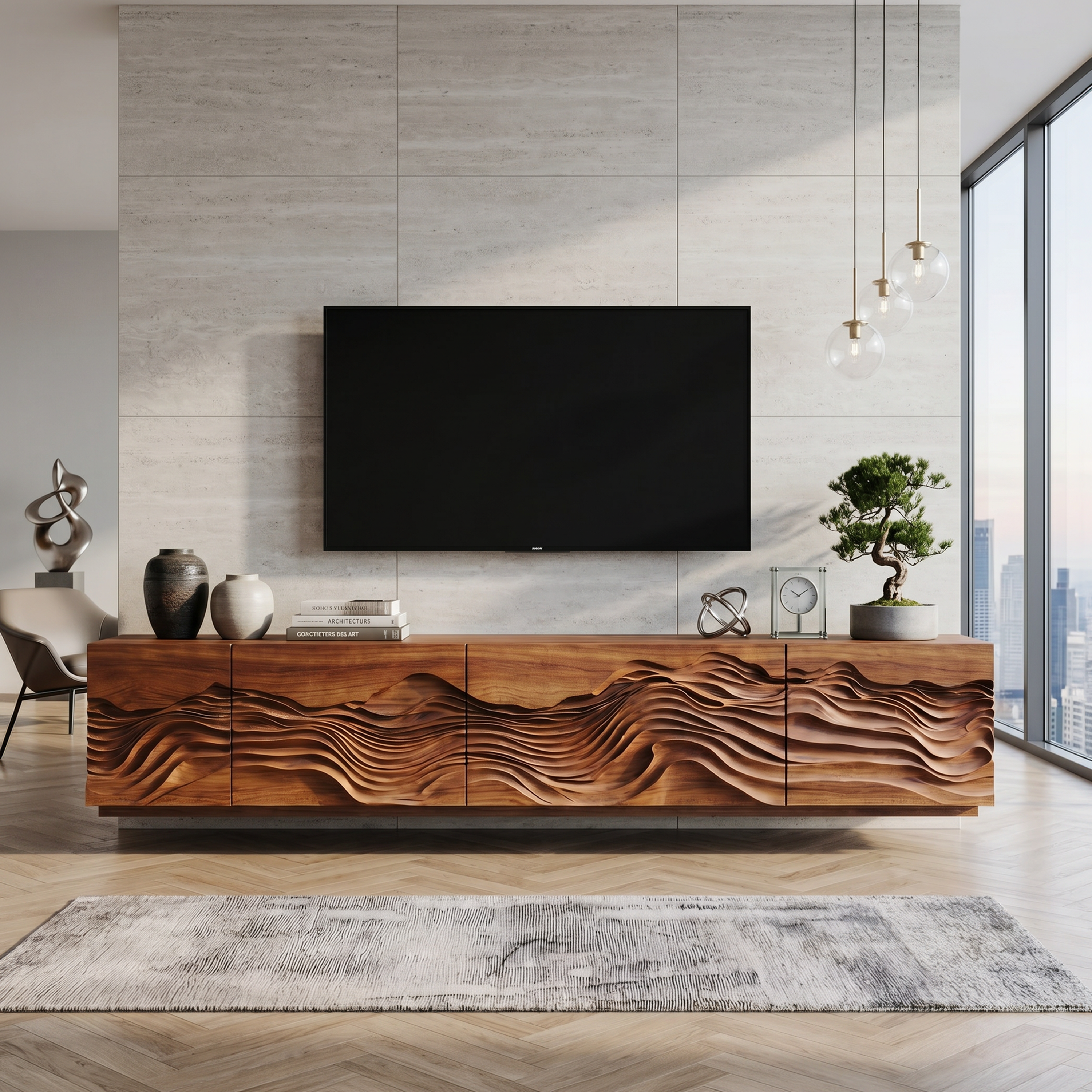 Mid Century TV Table For Living Room Design SILDTTNTVC040
