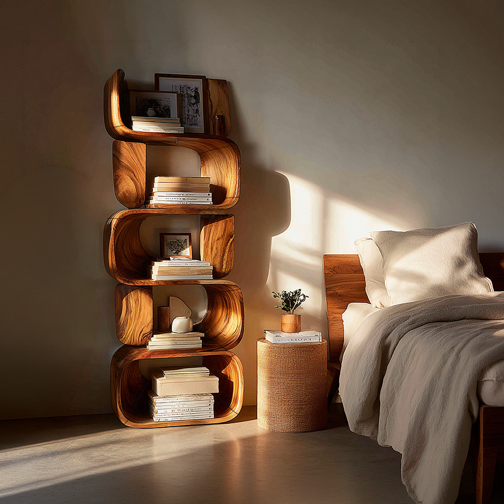 Contemporary Modern Unique Bookshelf Living Room Storage SILDTTRBS006