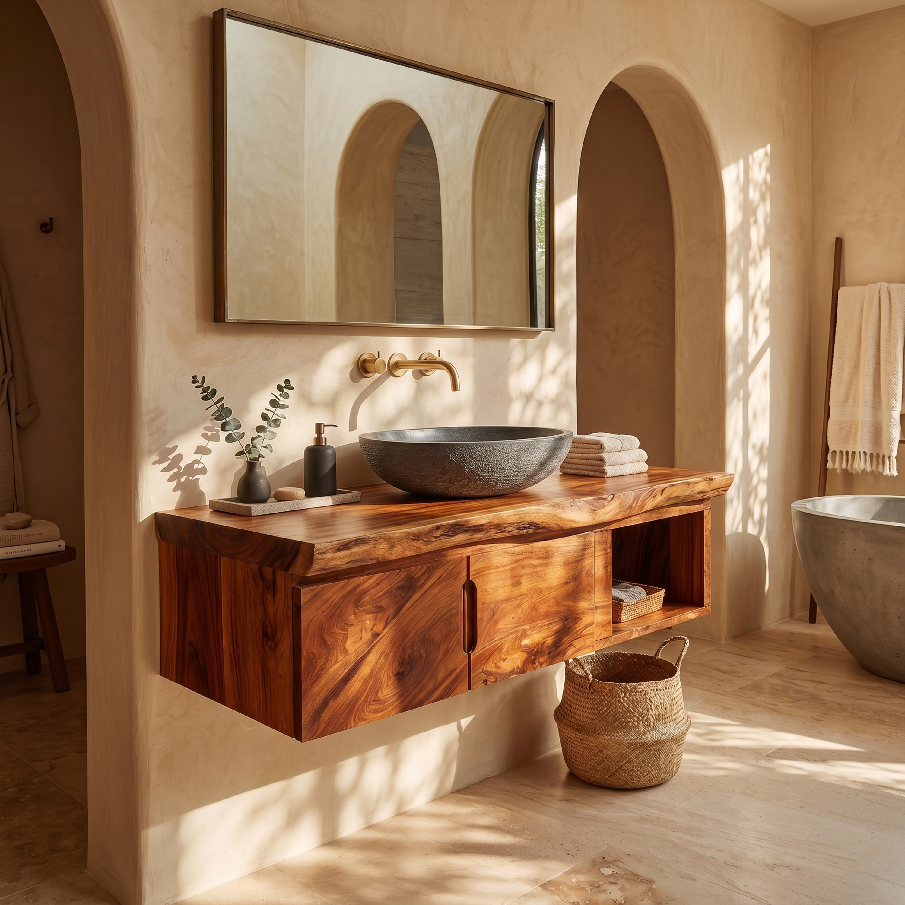 Organic Storage Bathroom Cabinet Modern Ensuite SILDTTRBRV185
