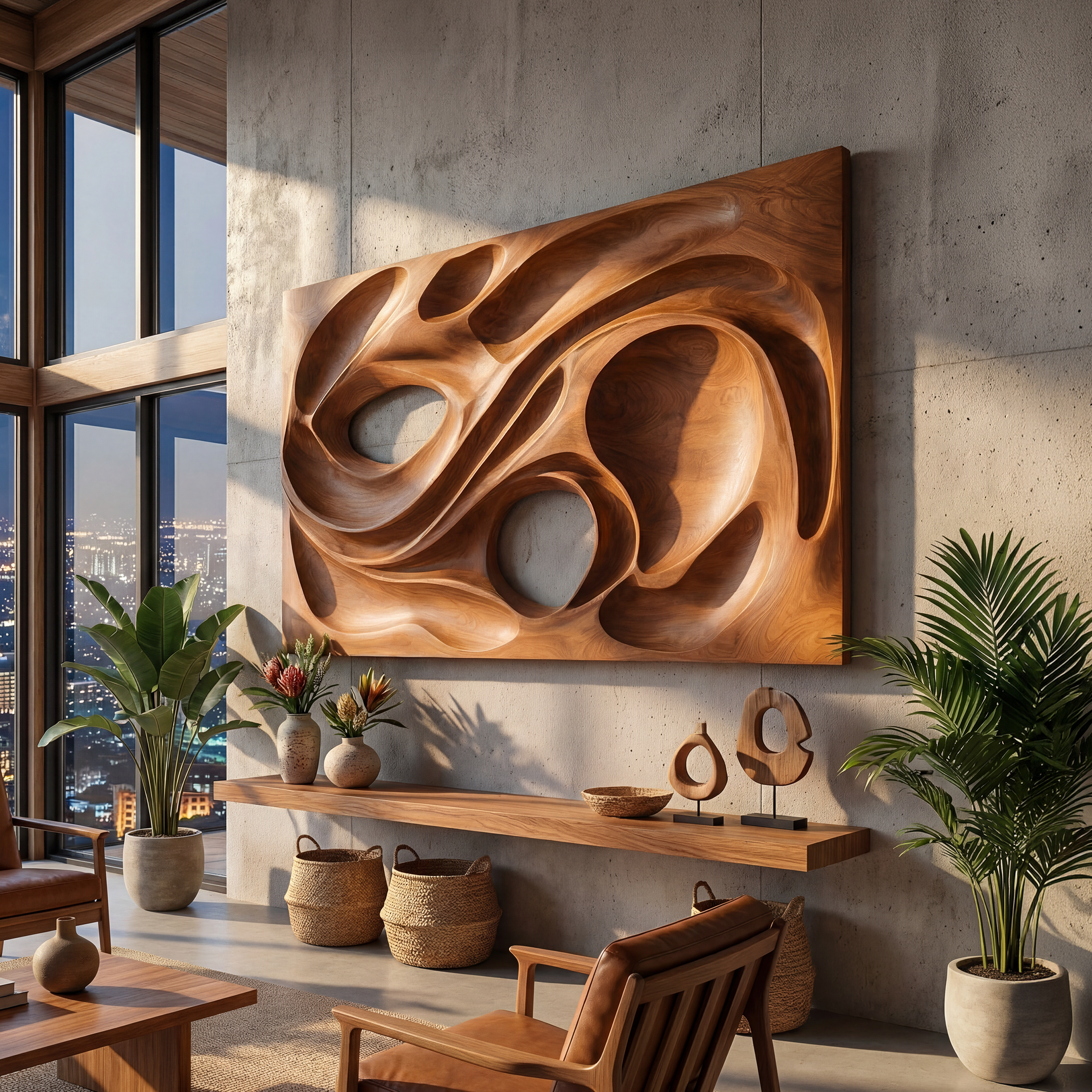 Scandinavian Embossed Wall Panel Decor For Dining Area SILDTTNWA085