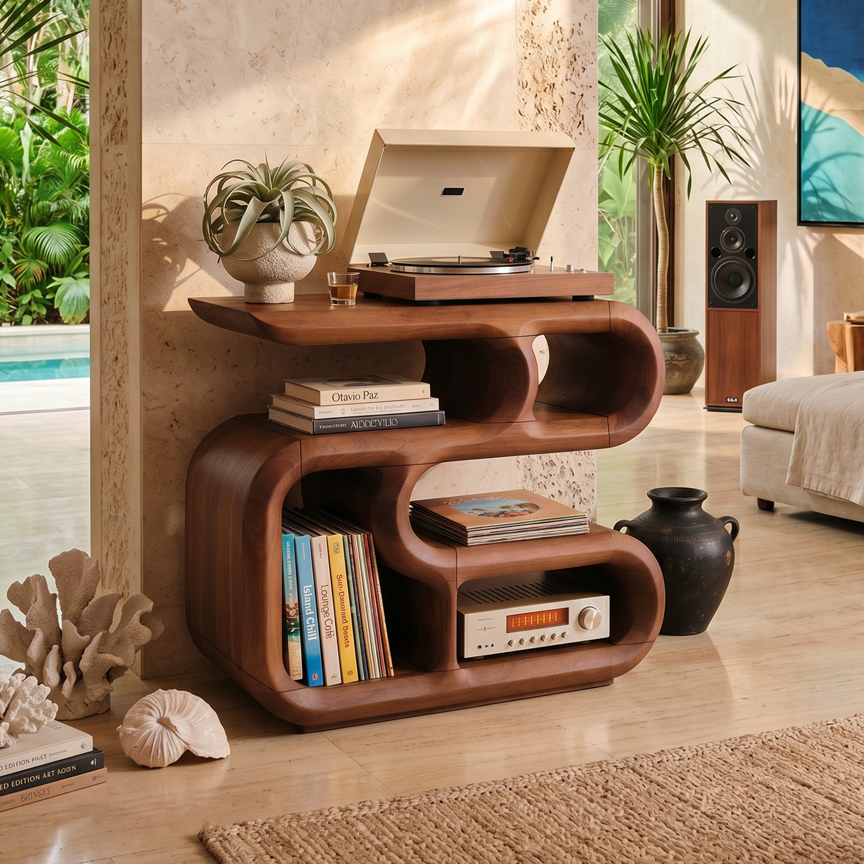 Minimalist Record Player Cabinet For Apartment Living Space SILDTTNRPT032