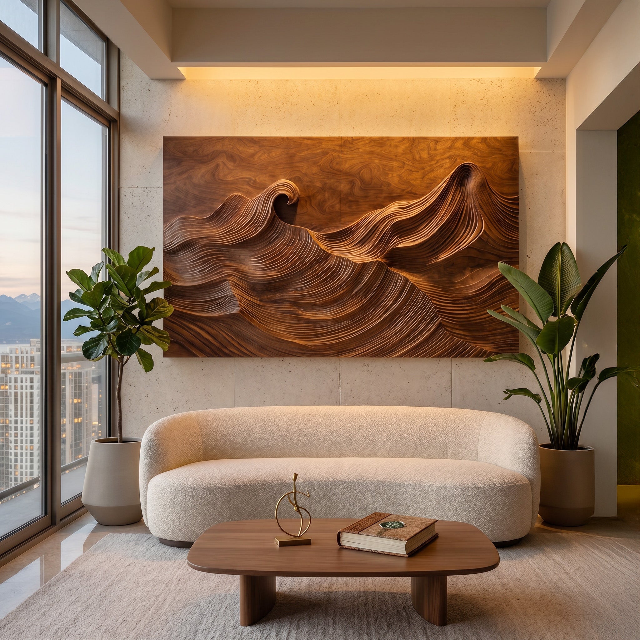 Organic Modern Wave Wood Wall Art For Wall Decor RTTHHNWA207
