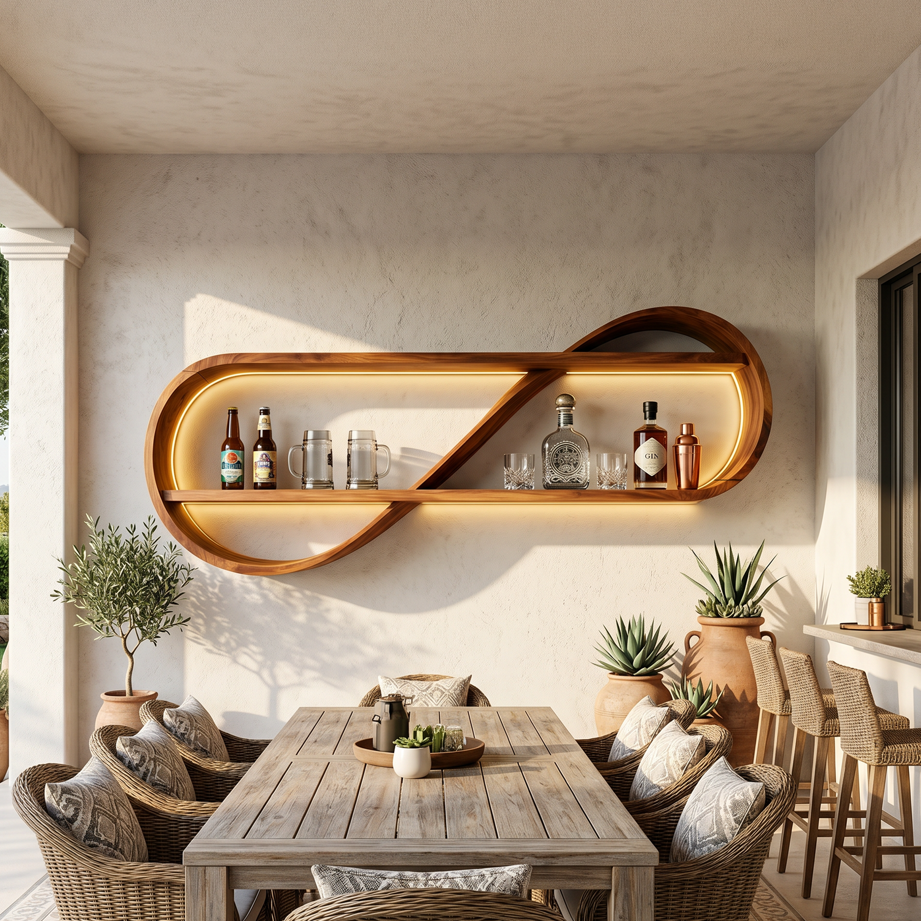 Scandinavian Open Shelf Wine Rack For Apartment Interior SILDTTNWH028