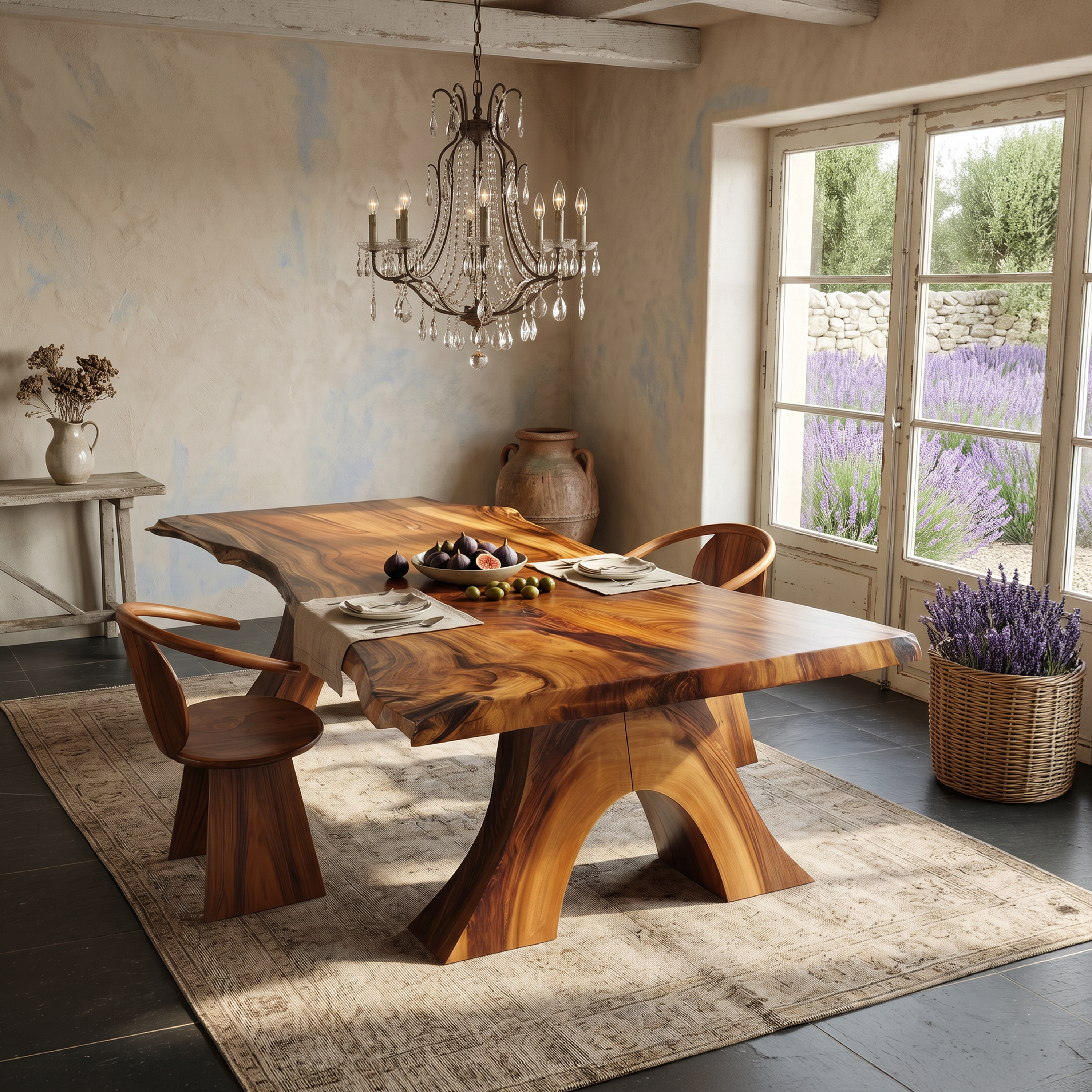 Modern Organic Edge Dining Table For Open Living Space SILDTTNDN026