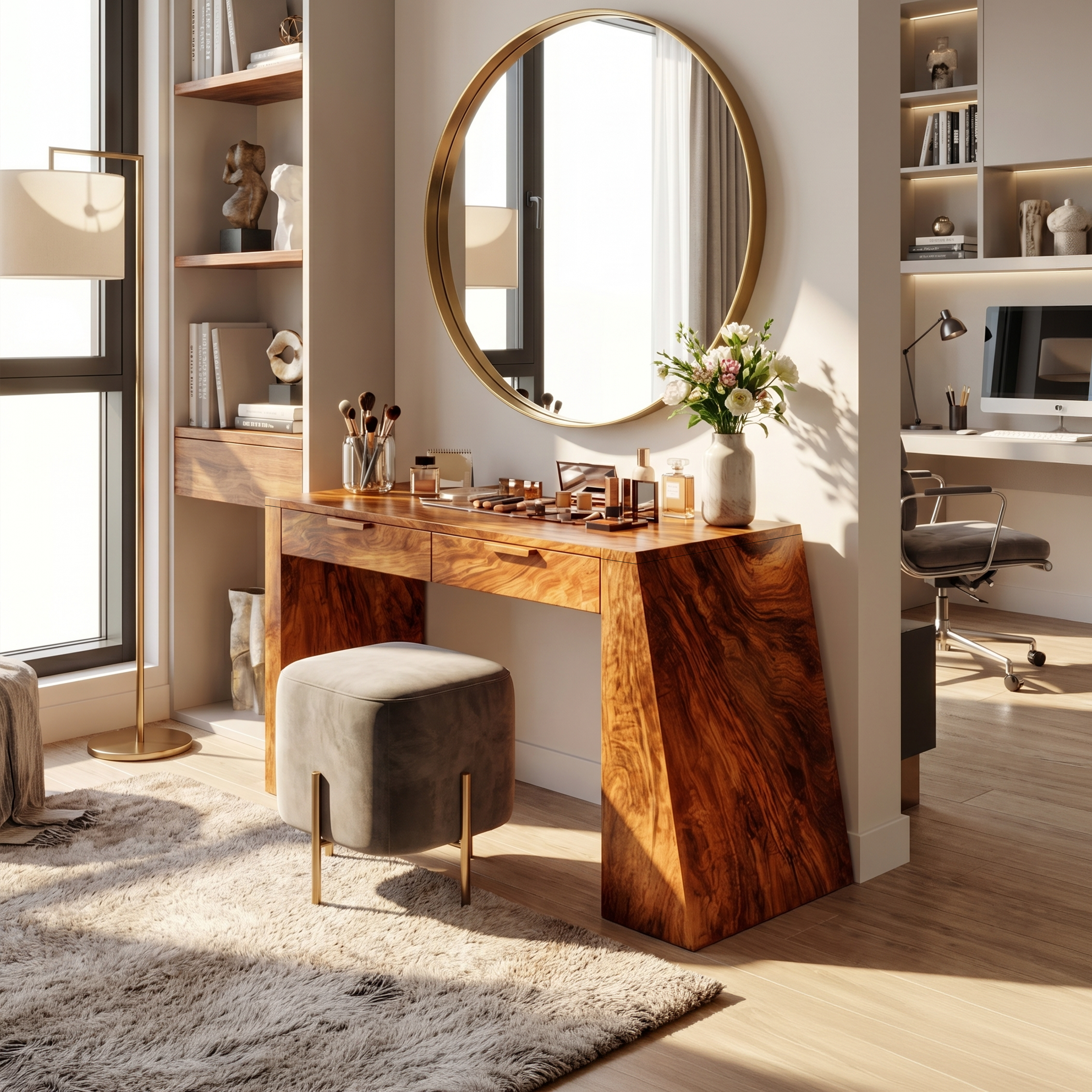 Industrial Makeup Vanity Desk Home Office Beauty Space Personal Area SILDTTRMV026