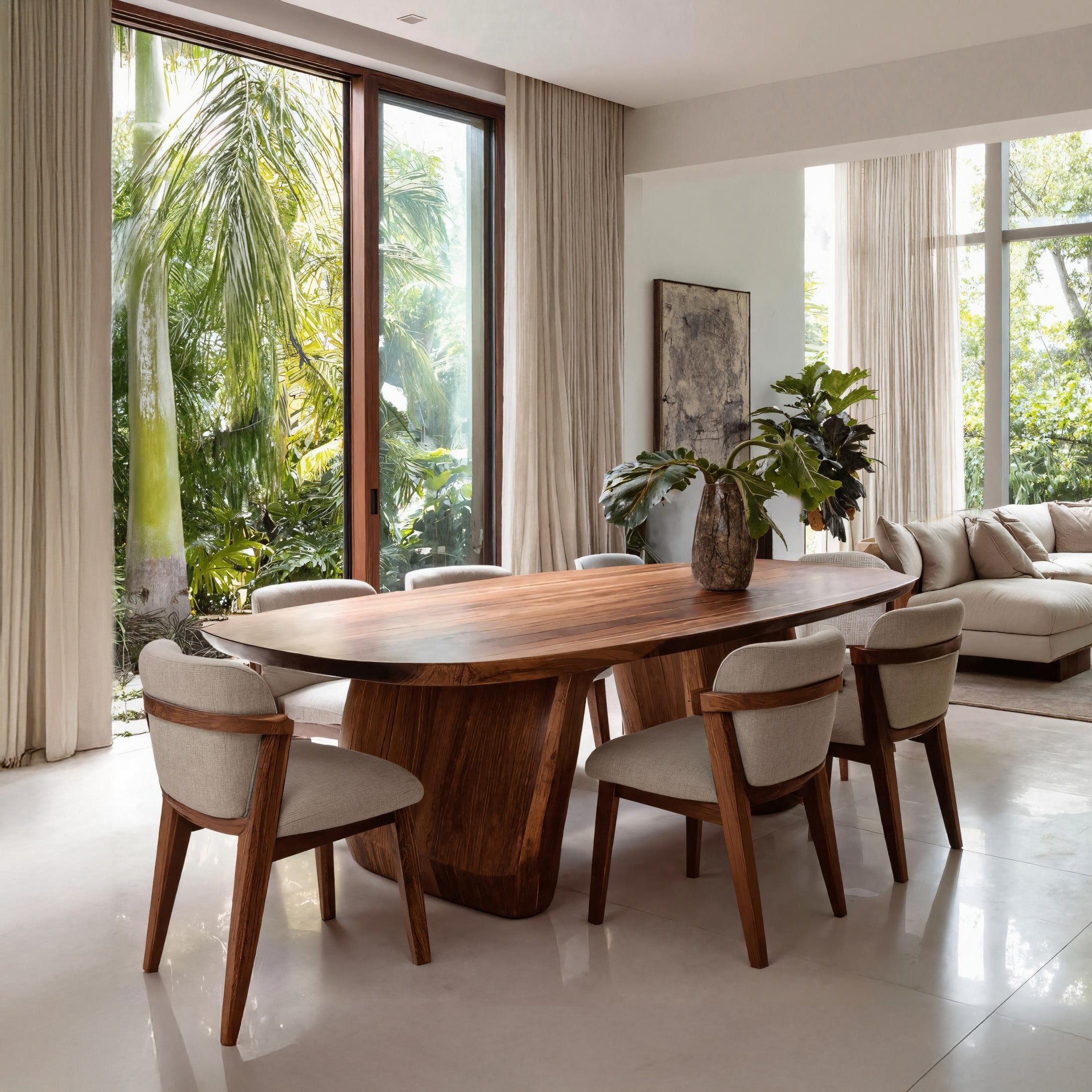 Mid Century Organic Dining Table For Dining Room RTTHHNDN027